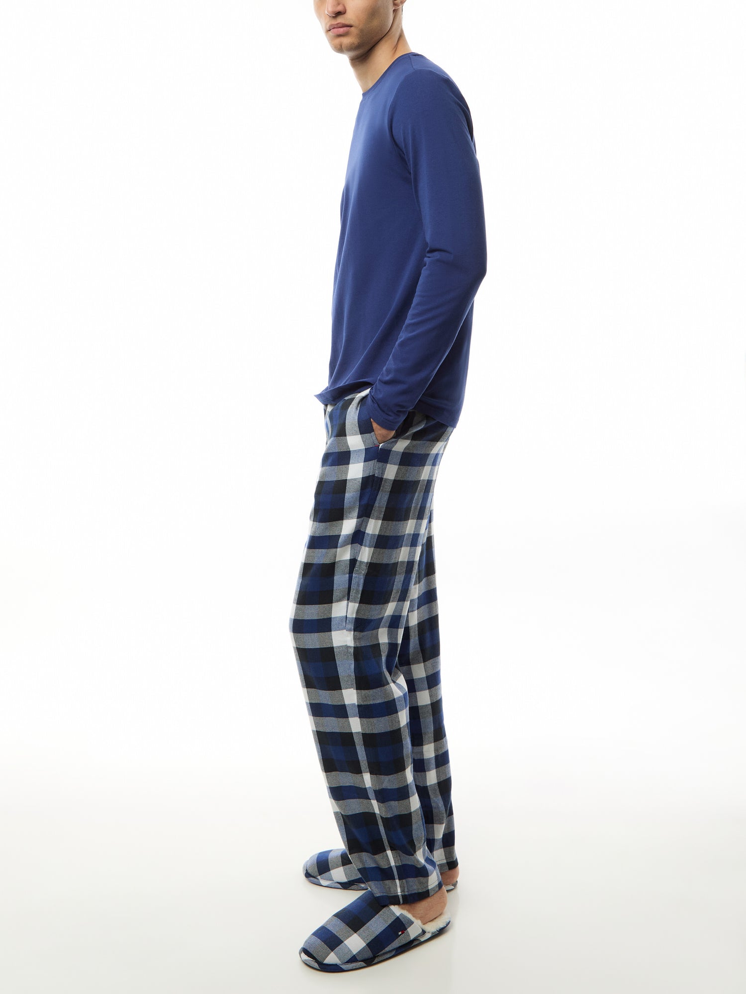 Long Sleeve Checked Loungewear Set
