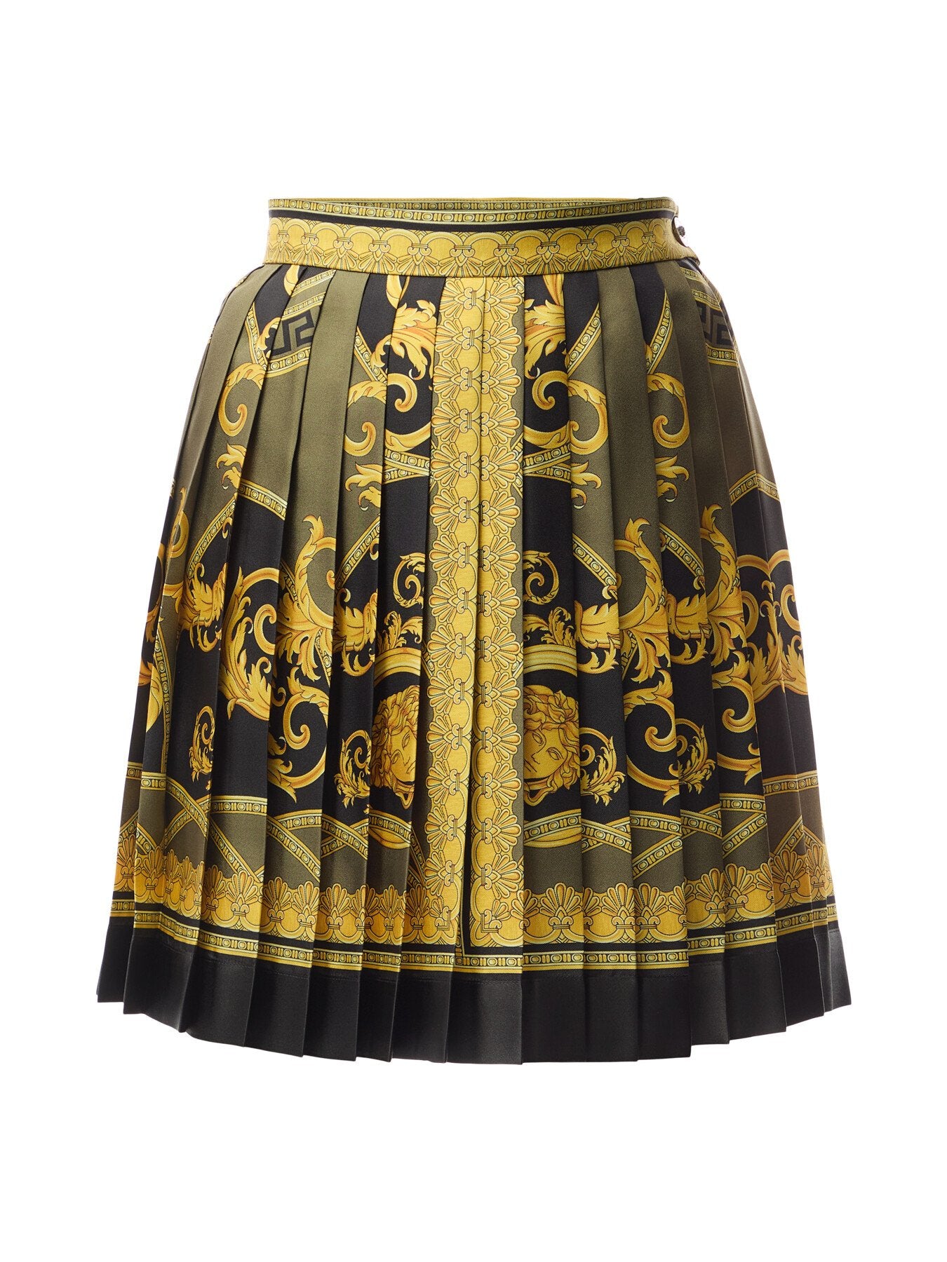 Silk Twill Baroque Coupe De Deaux Print Skirt
