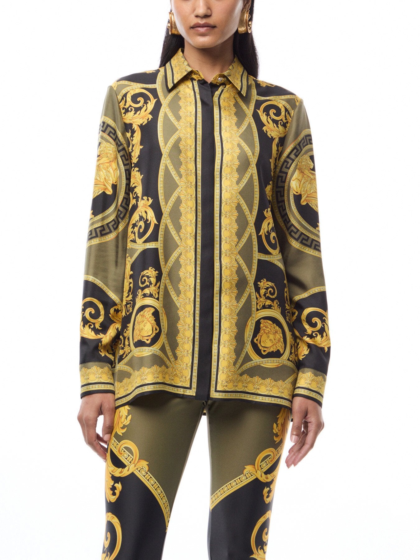 Silk Twill Baroque Coupe De Deaux Print Shirt
