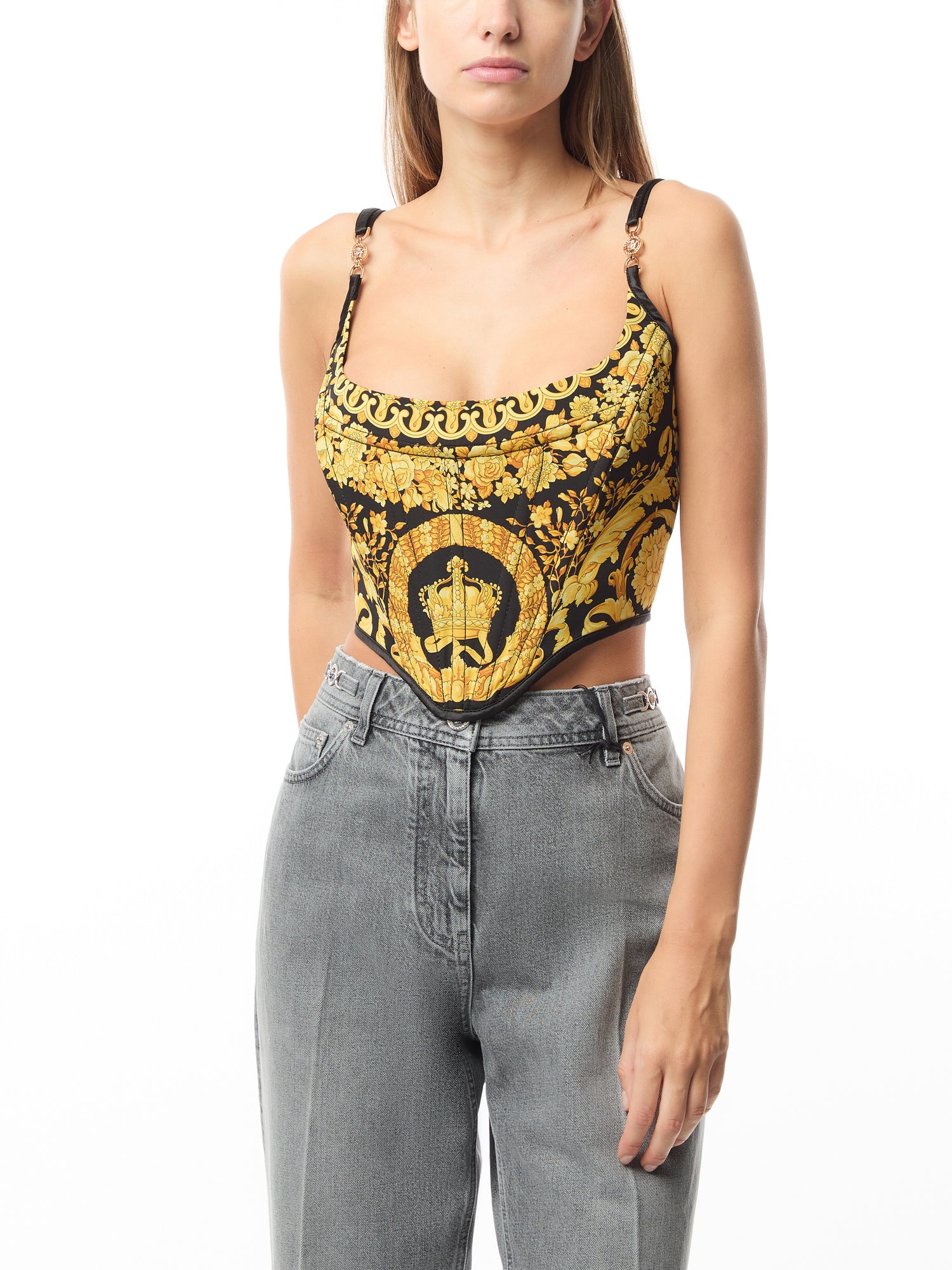 Silk Baroque Heritage Print Bra Top