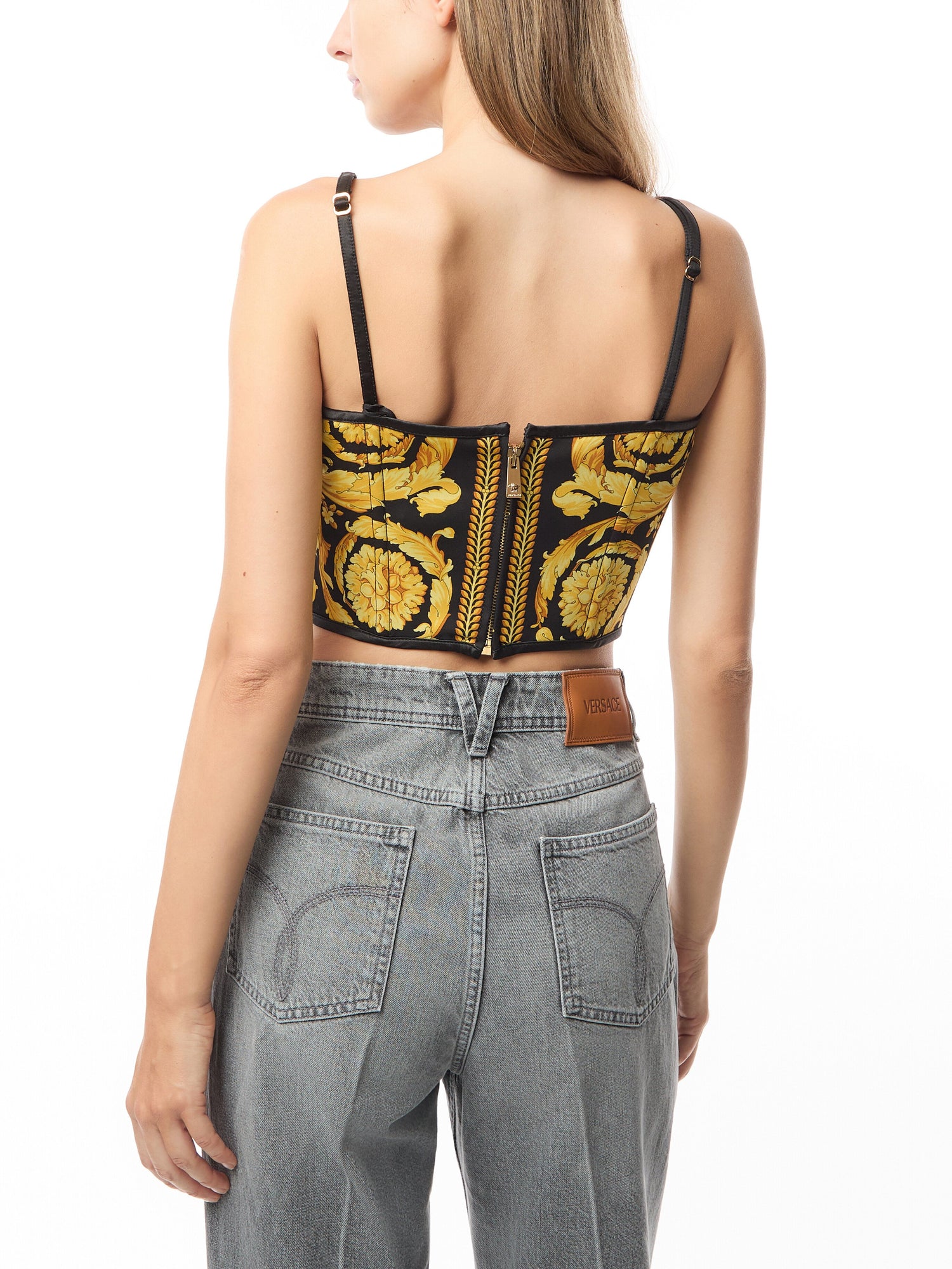 Silk Baroque Heritage Print Bra Top