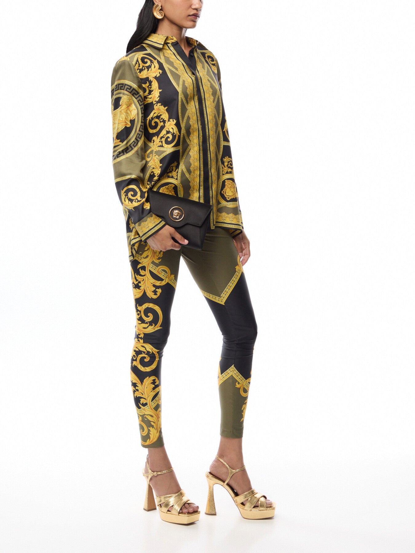 Lycra Baroque Coupe Des Dieux Print Leggings