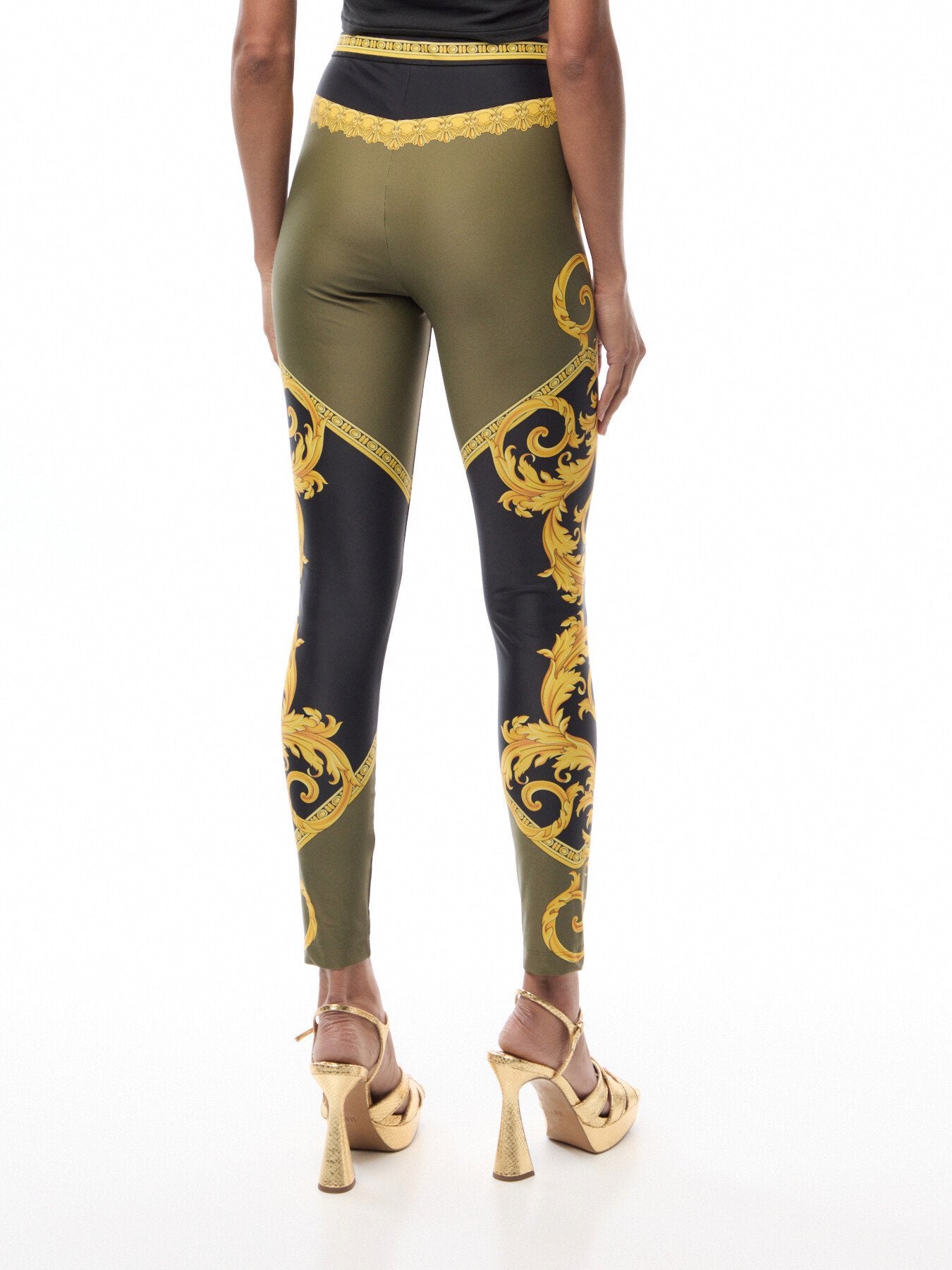 Lycra Baroque Coupe Des Dieux Print Leggings