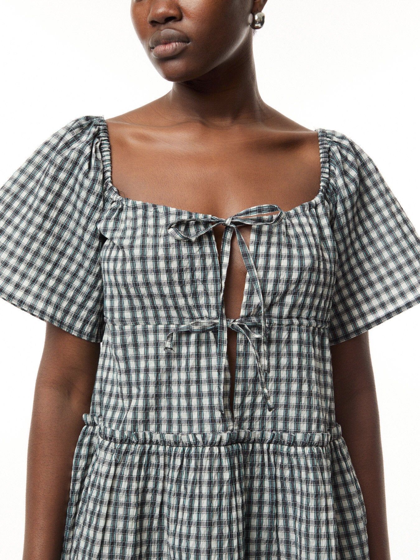 Seersucker Check Mini Layer Dress