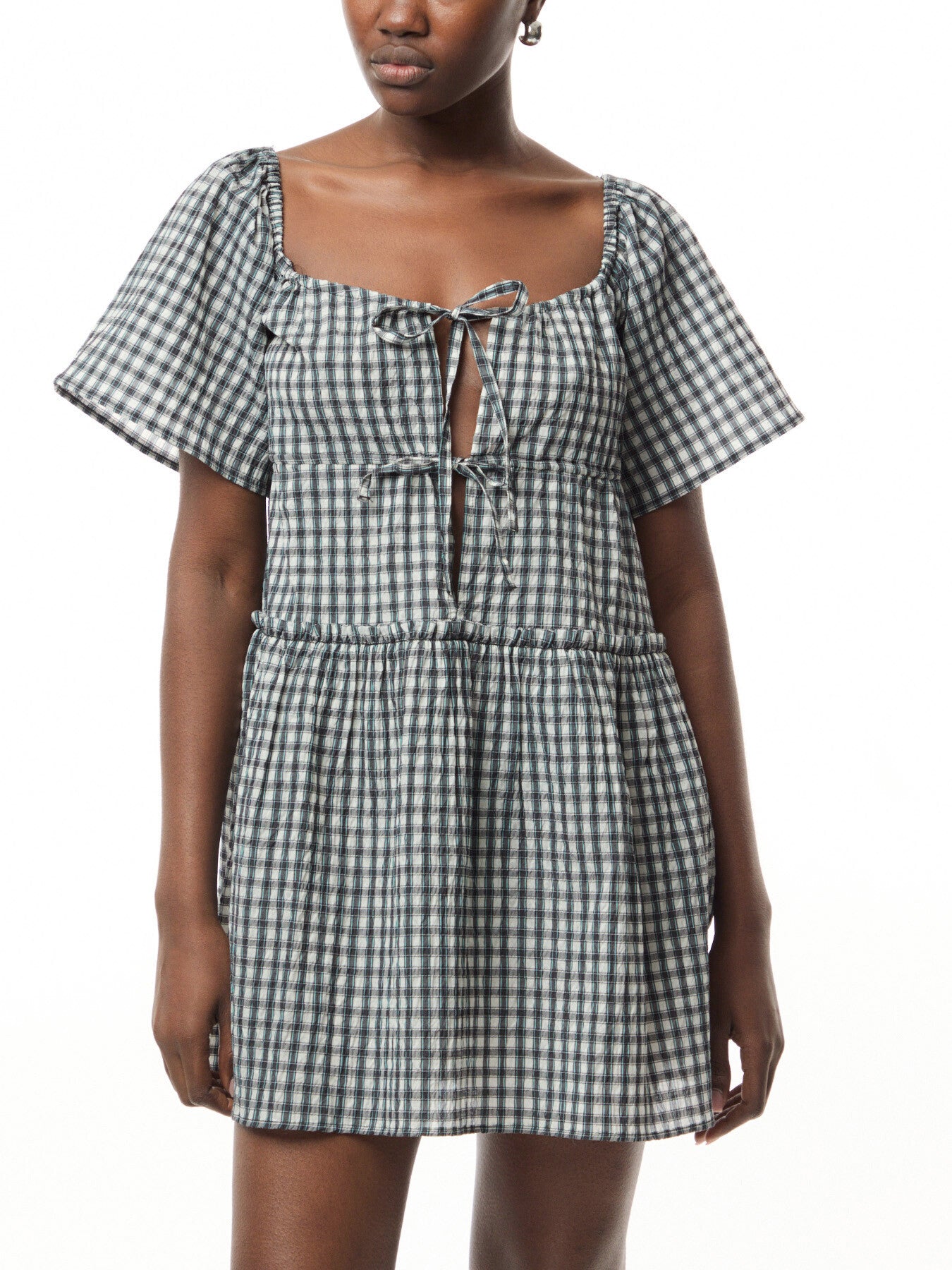Seersucker Check Mini Layer Dress