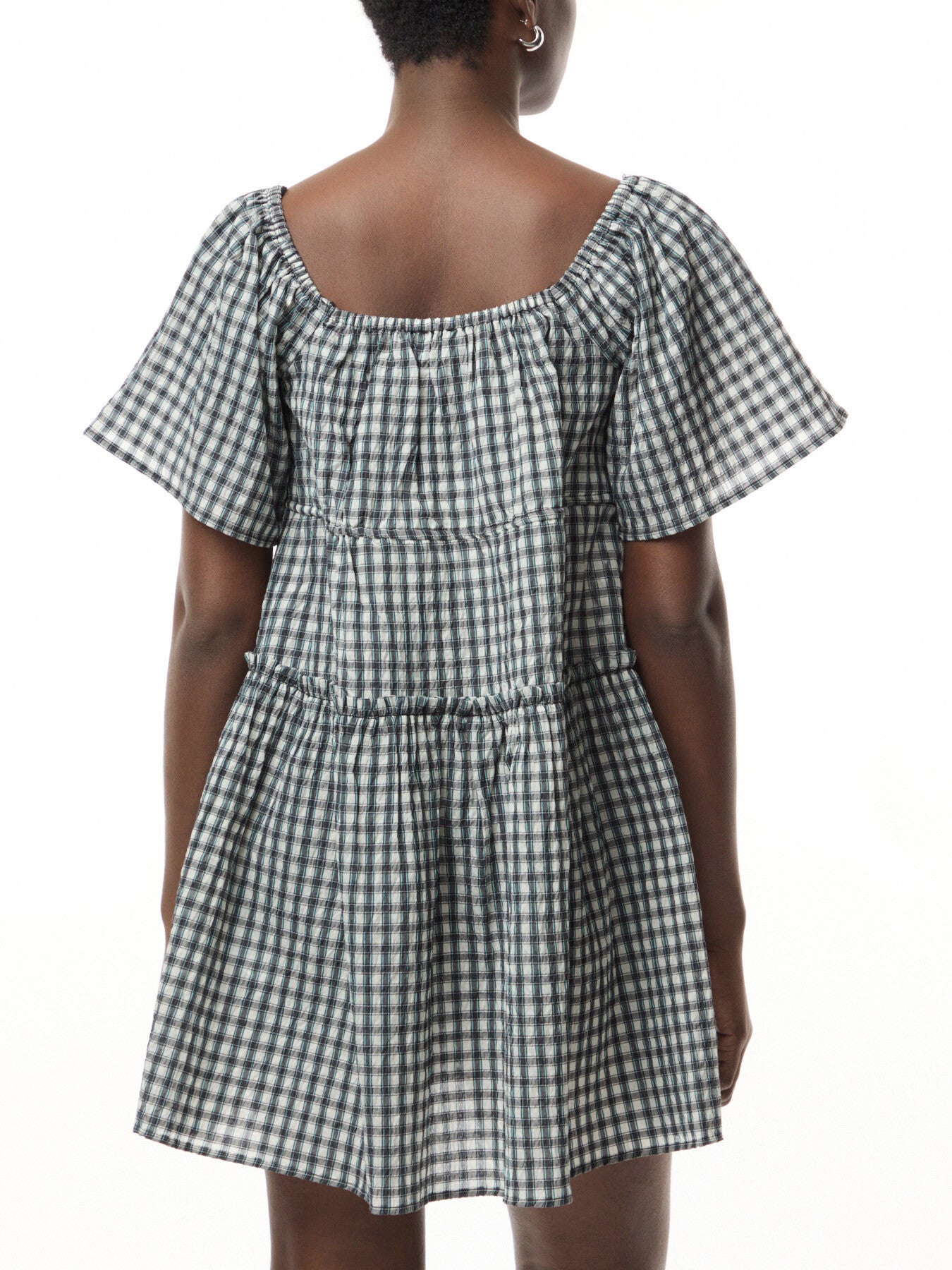 Seersucker Check Mini Layer Dress