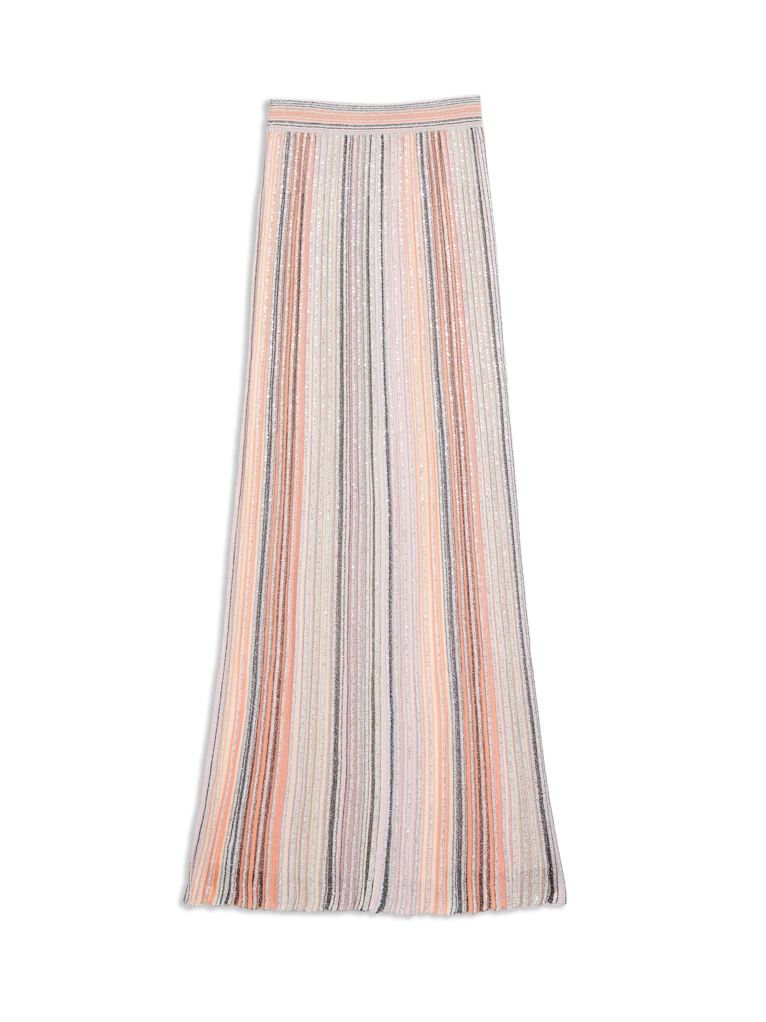 Ribbed with Sequins Midi Skirt