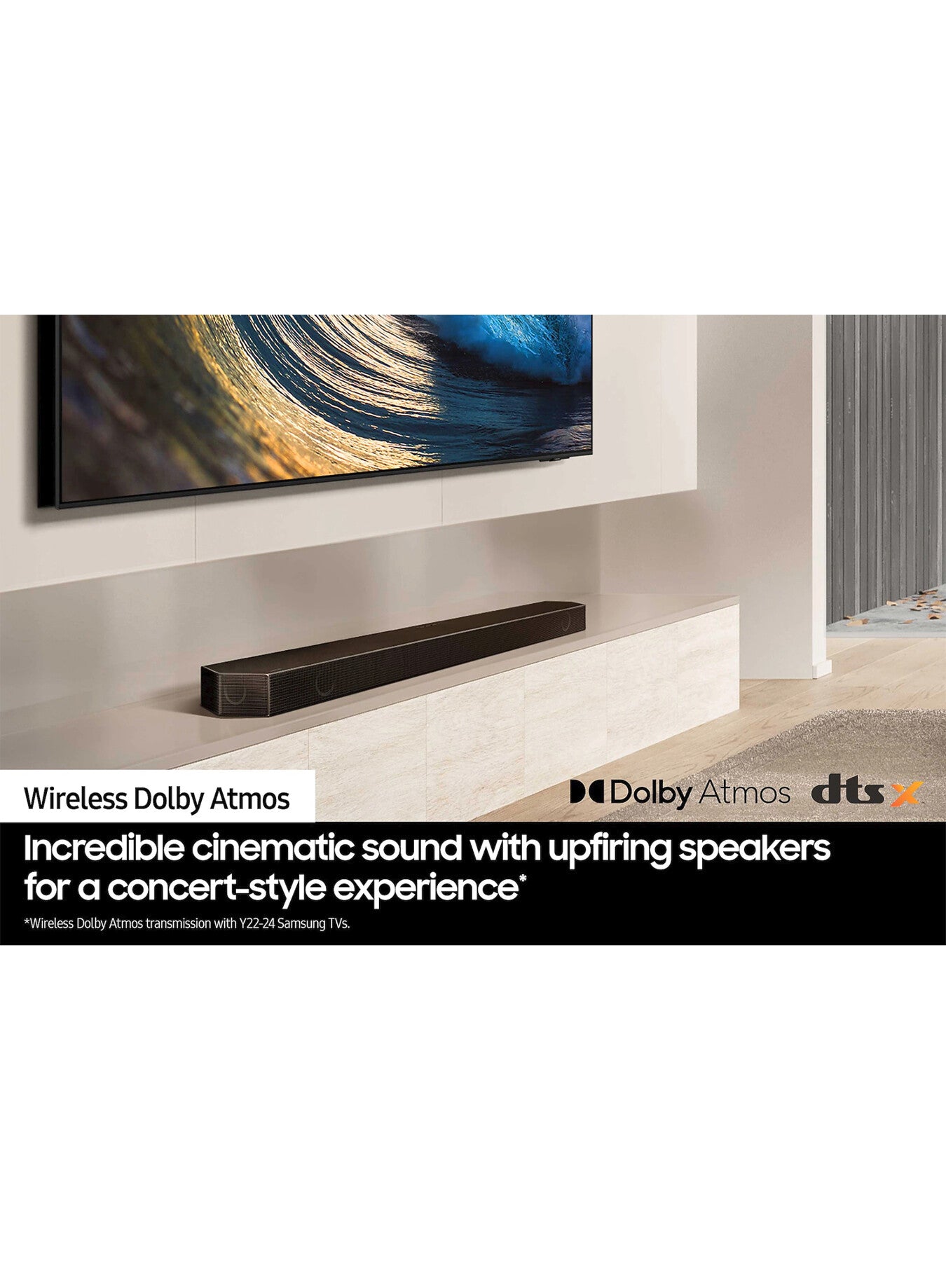 HW-Q800D 5.1.2ch Dolby Atmos DTS X Q Symphony Soundbar with Wireless Subwoofer WiFi