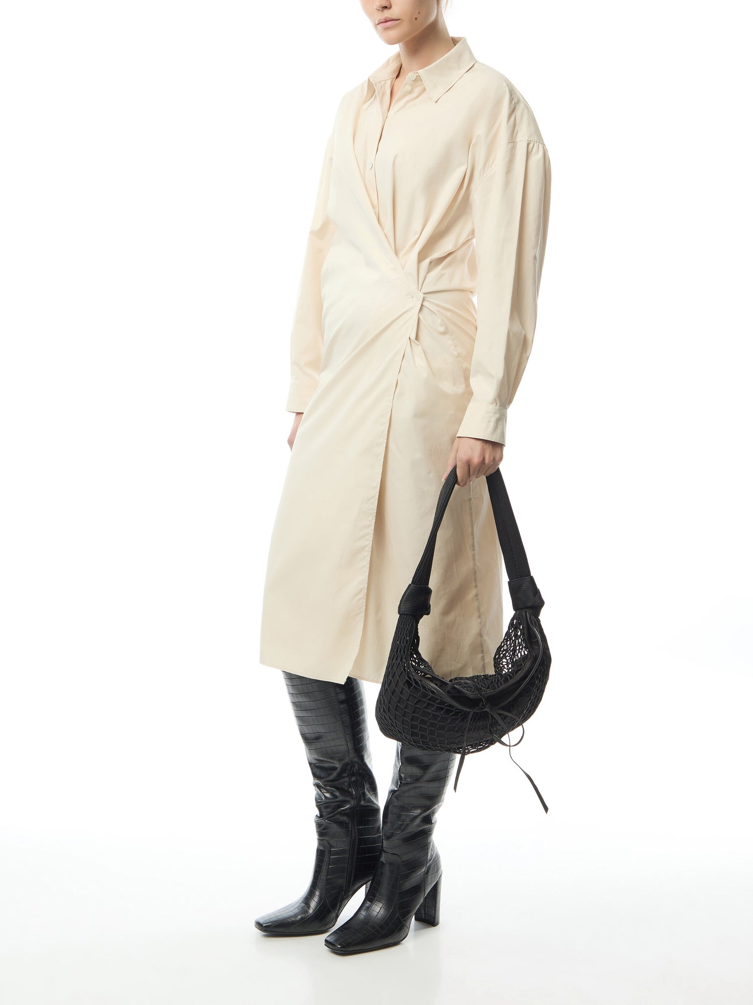 Straight Collar Twisted Dress