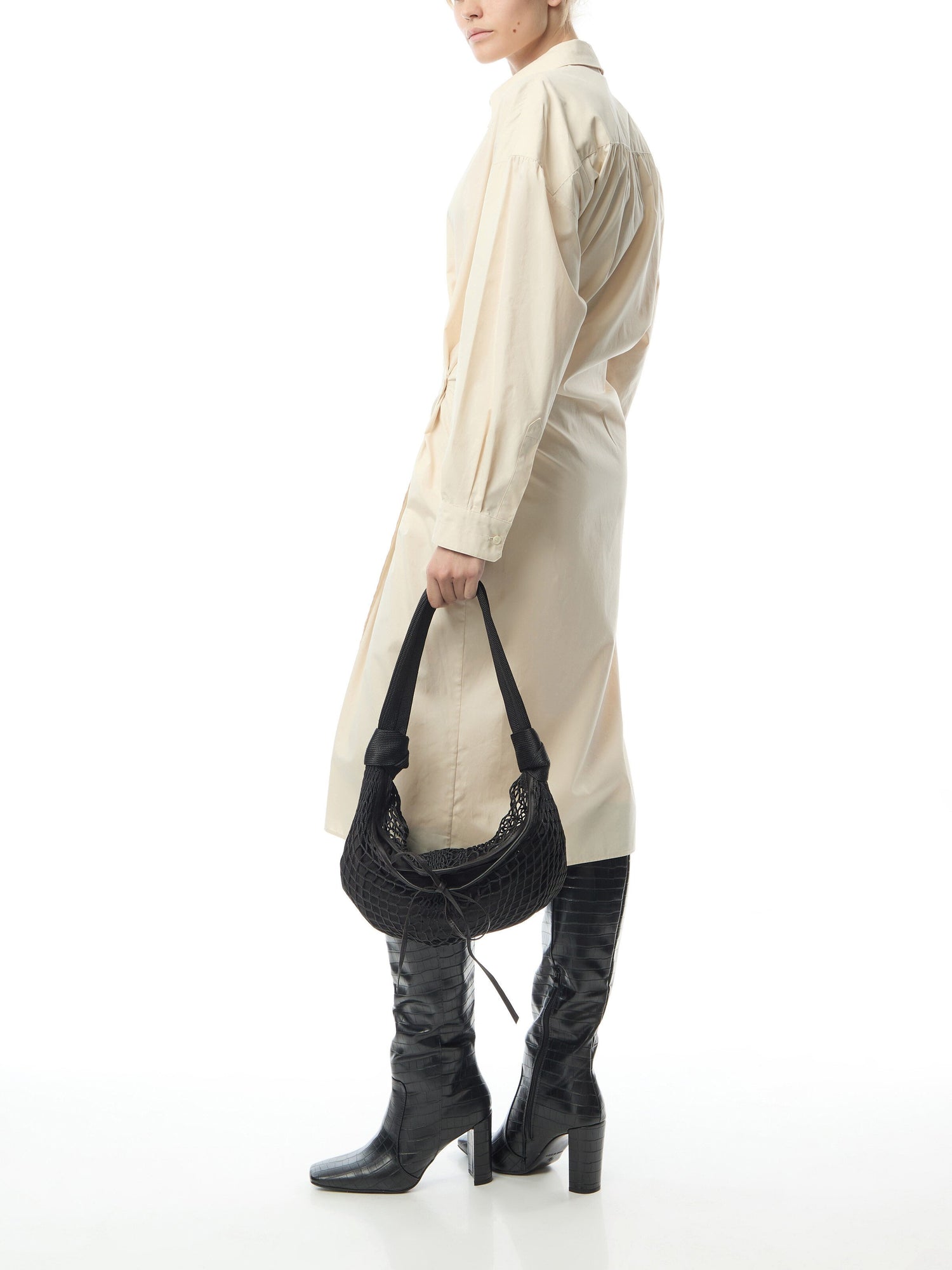 Straight Collar Twisted Dress