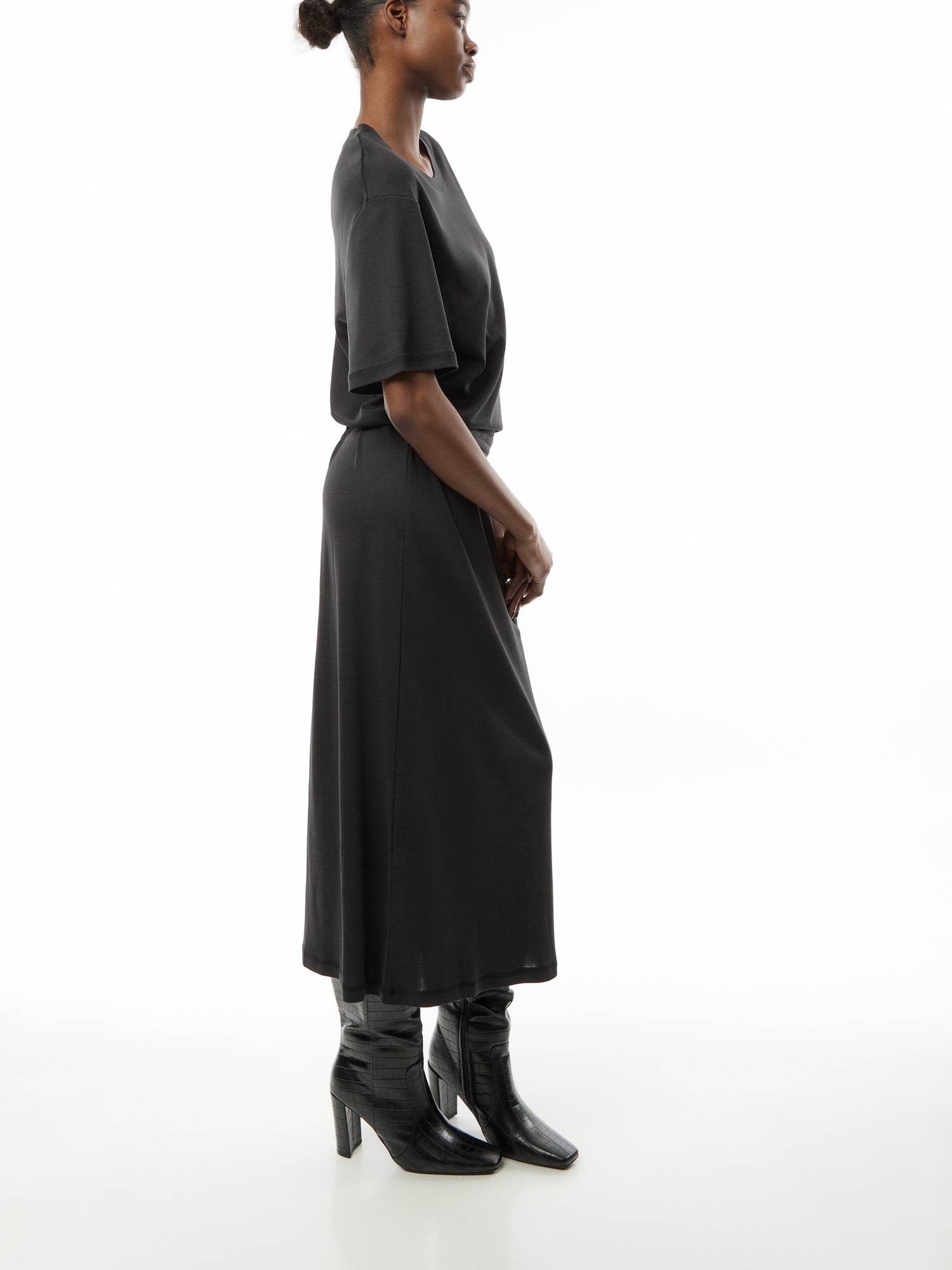 Belted Rib T-shirt Dress