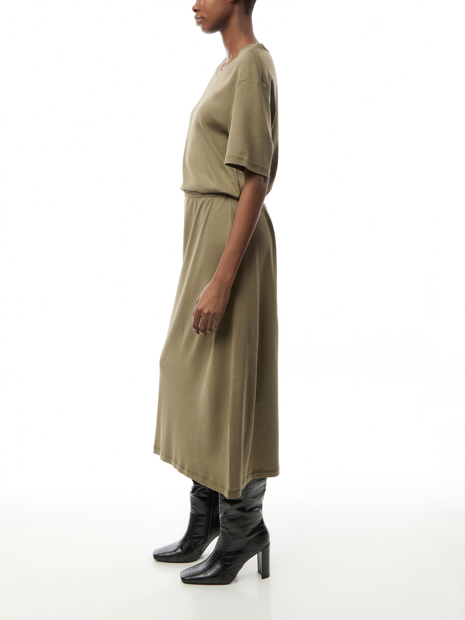 Belted Rib T-shirt Dress
