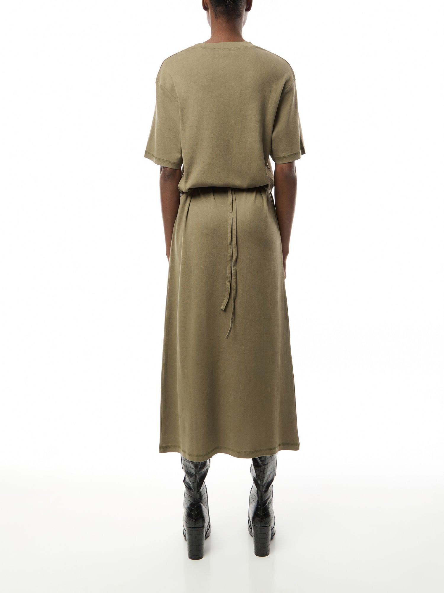 Belted Rib T-shirt Dress