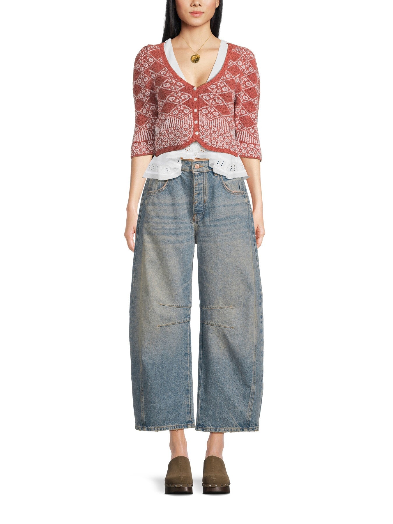 Good Luck Mid Rise Barrel Jeans