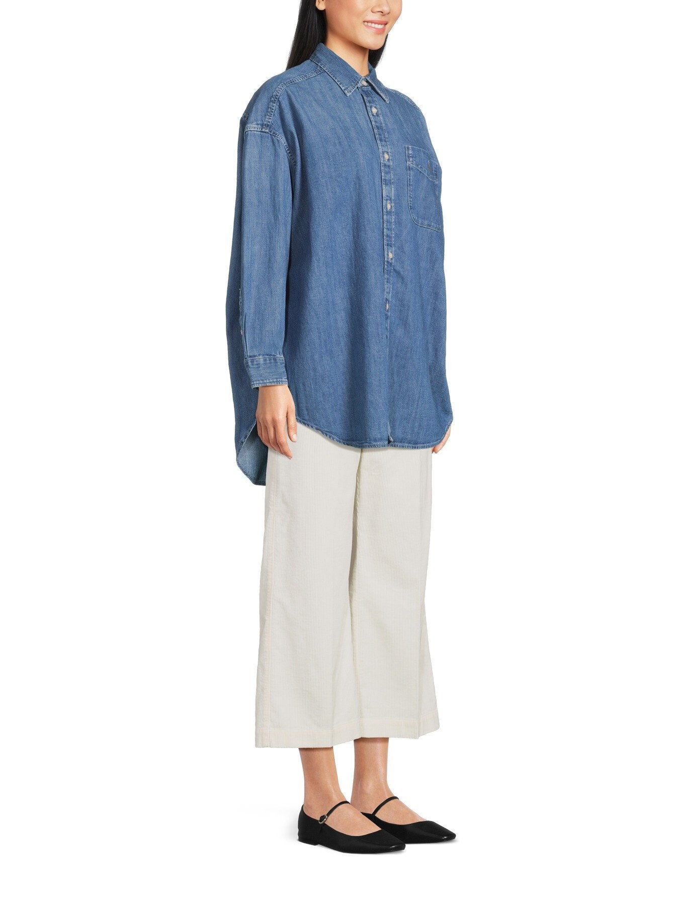 Long Sleeve Button Denim Shirt