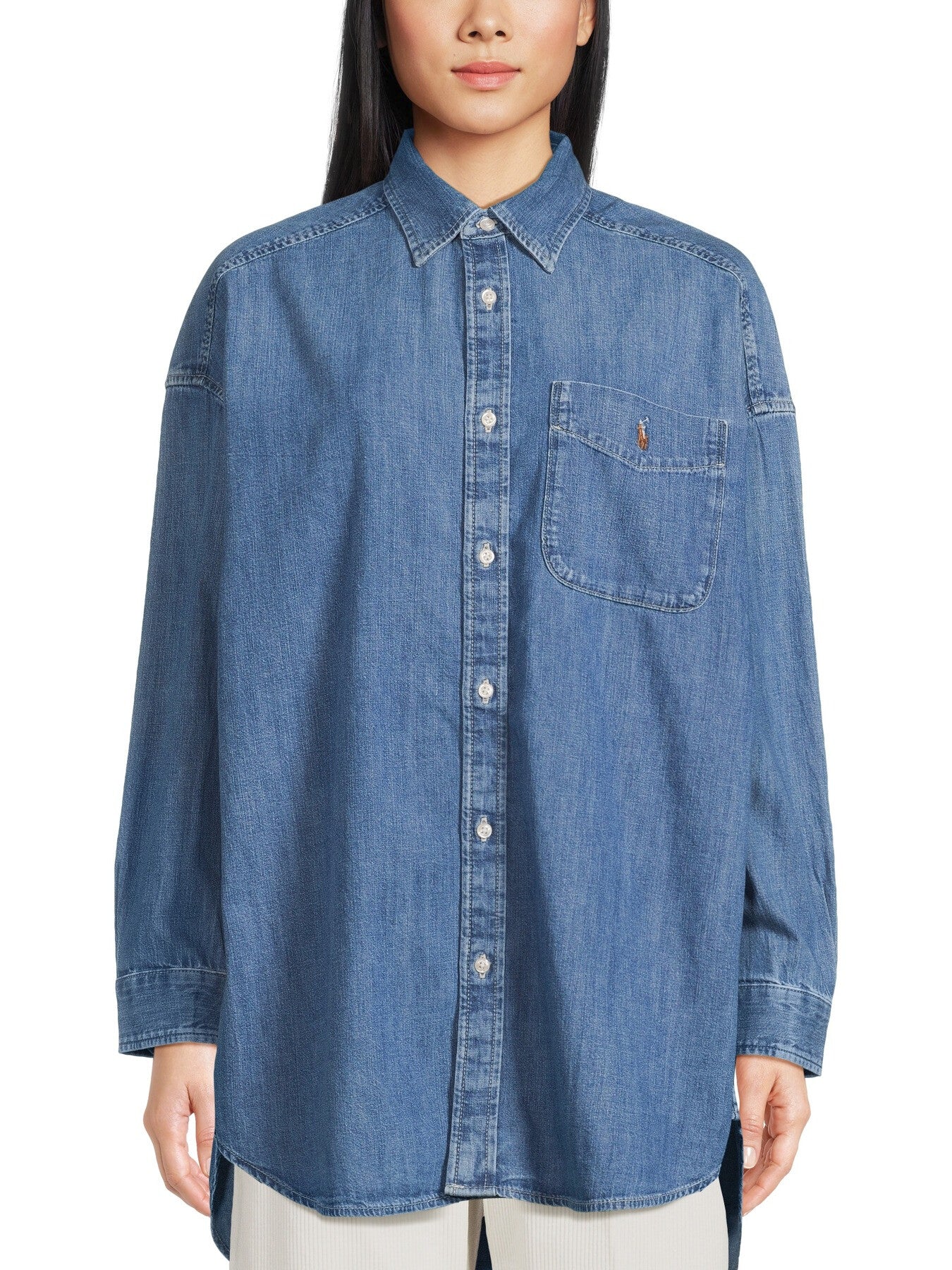 Long Sleeve Button Denim Shirt