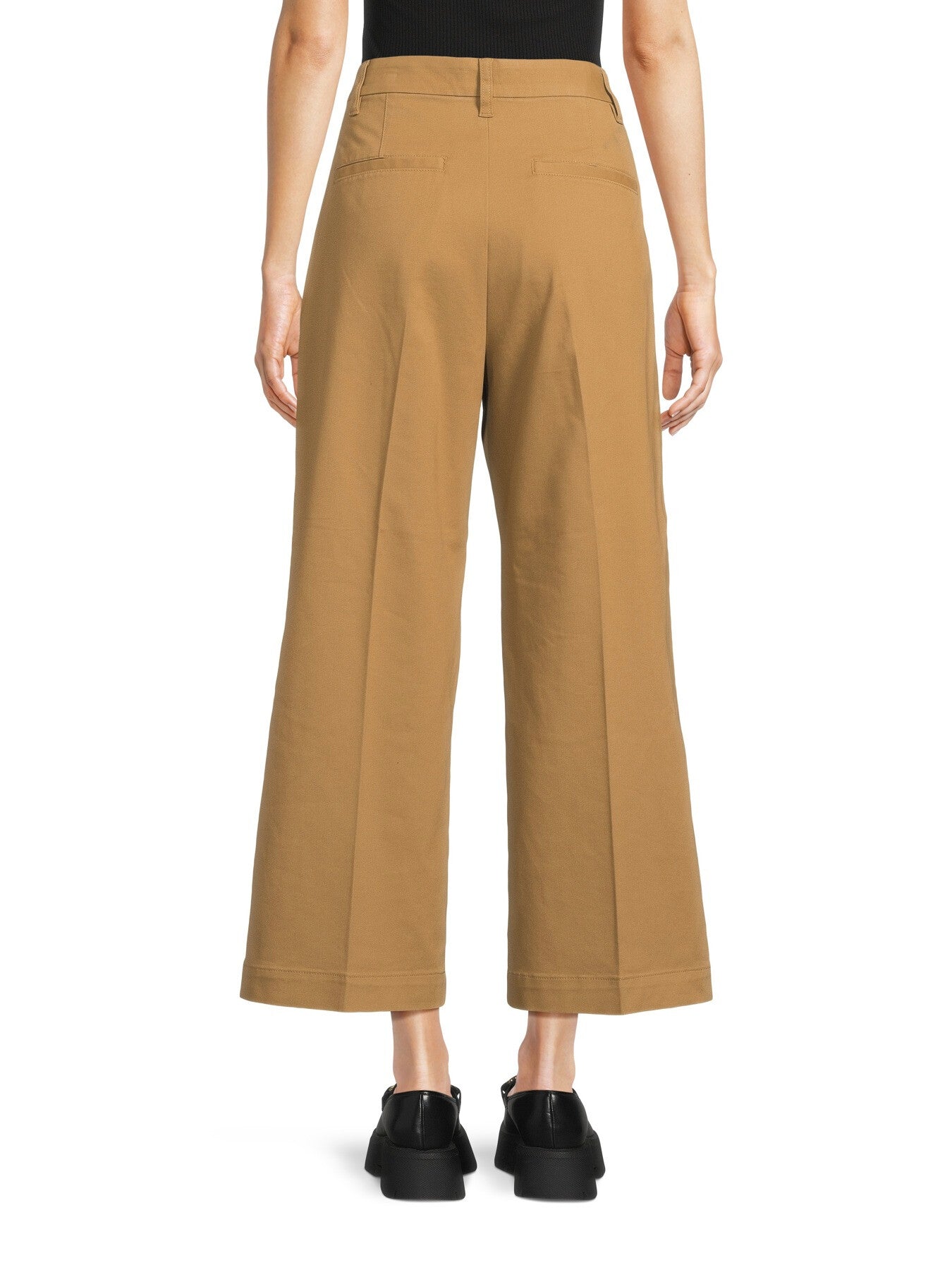 Wide Leg Chino Cropped Trousers