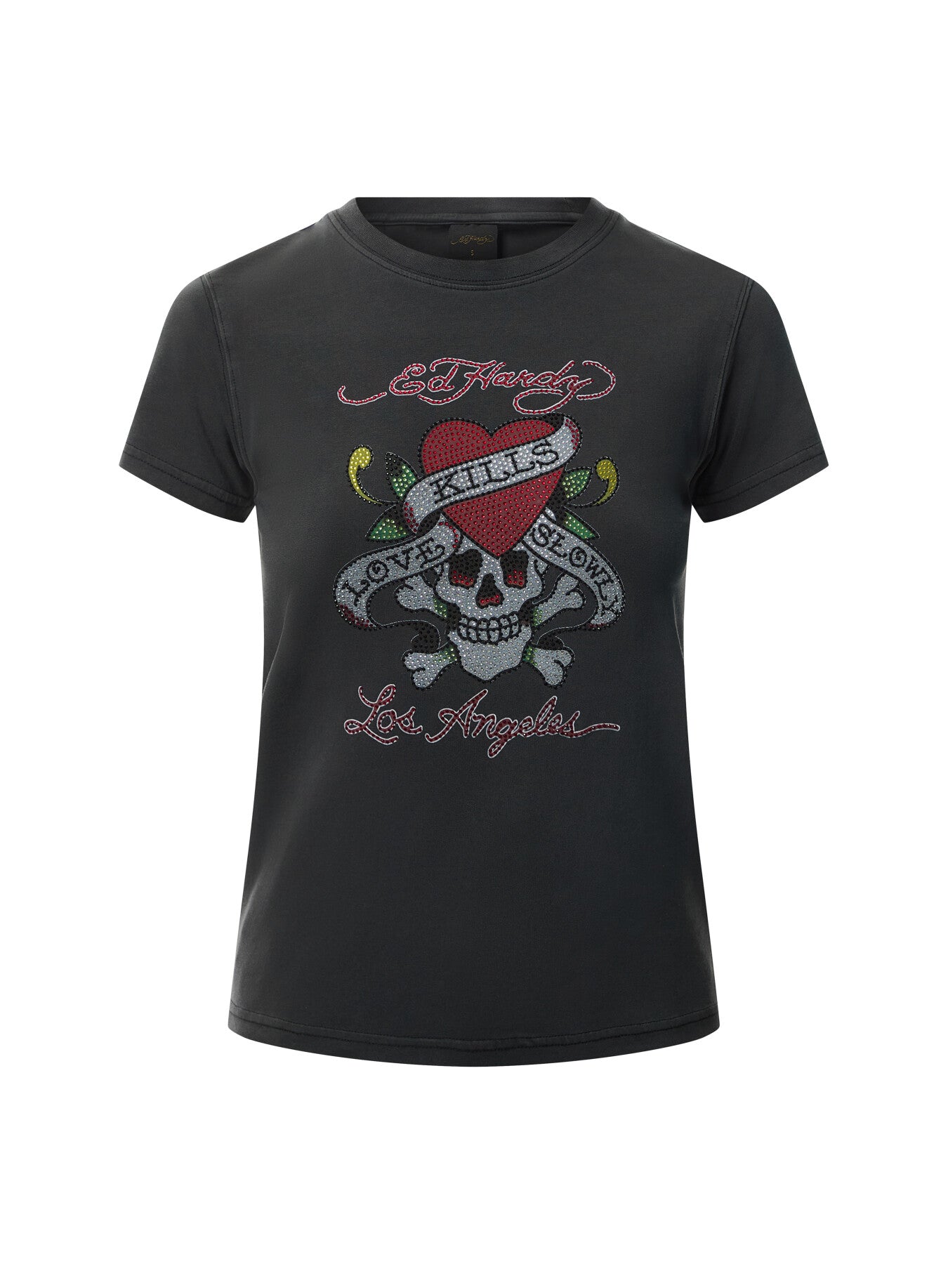 Love Kills Slowly Diamante Baby T-shirt Black