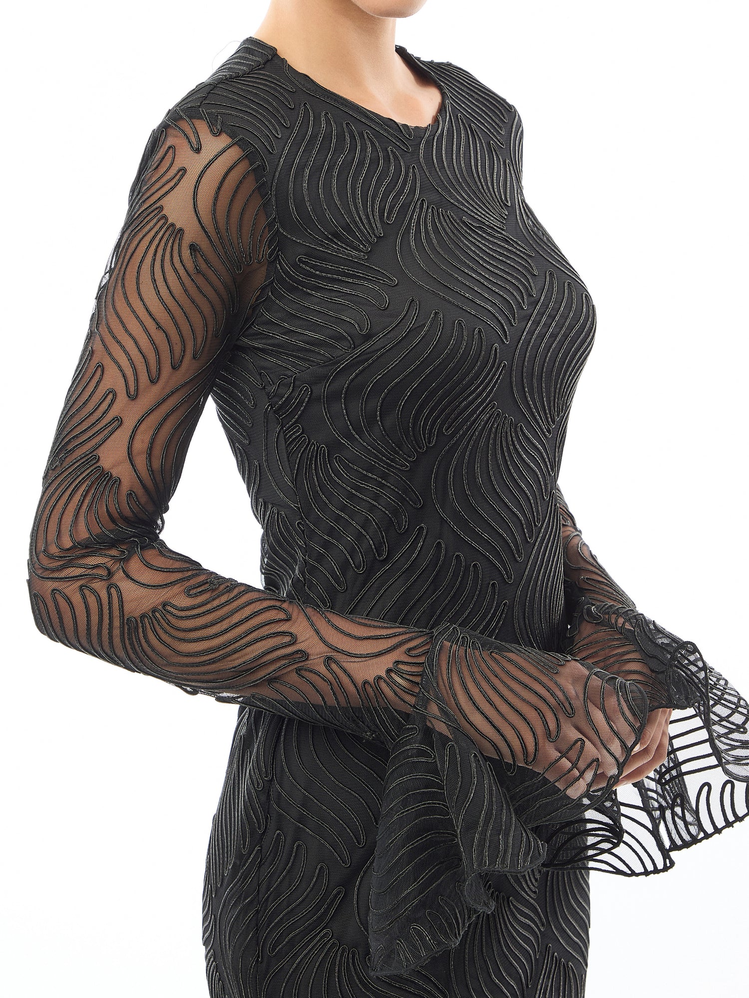 Shiny Mini Flounce Dress