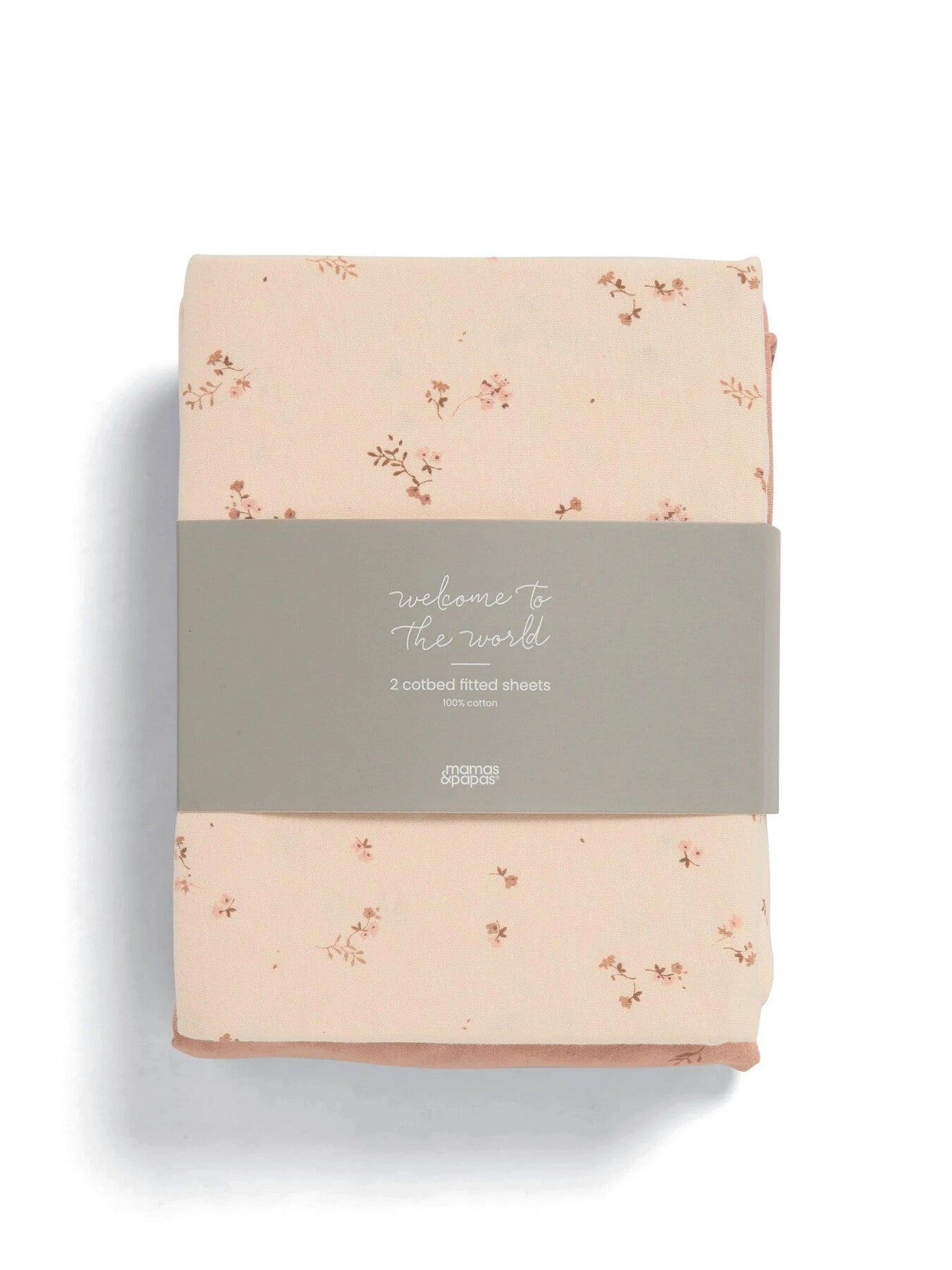 Welcome to the World Wildflower Cotbed Fitted Sheets 2 Pack