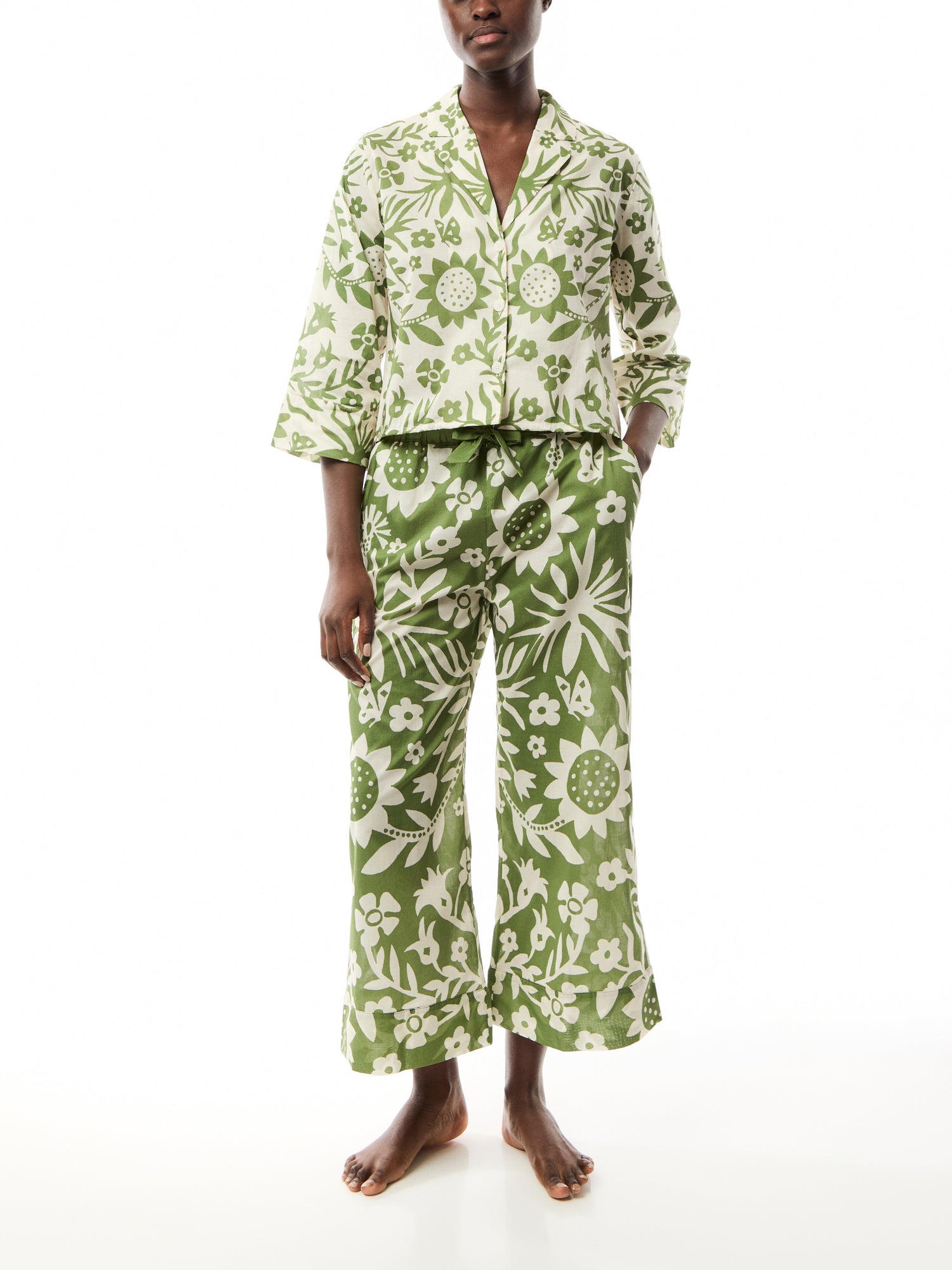 Fabelei Placed Boxy Shirt and Wide Leg Trouser