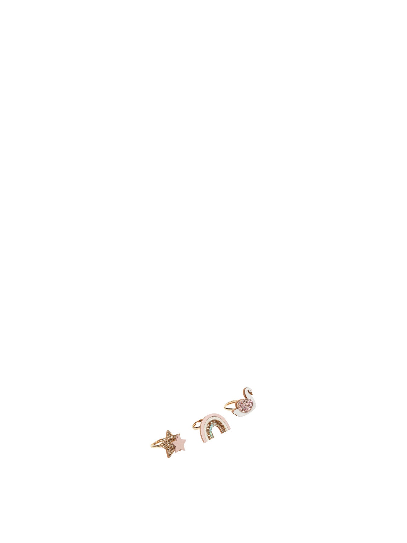 Enchanted Rainbow And Swan Ring Set