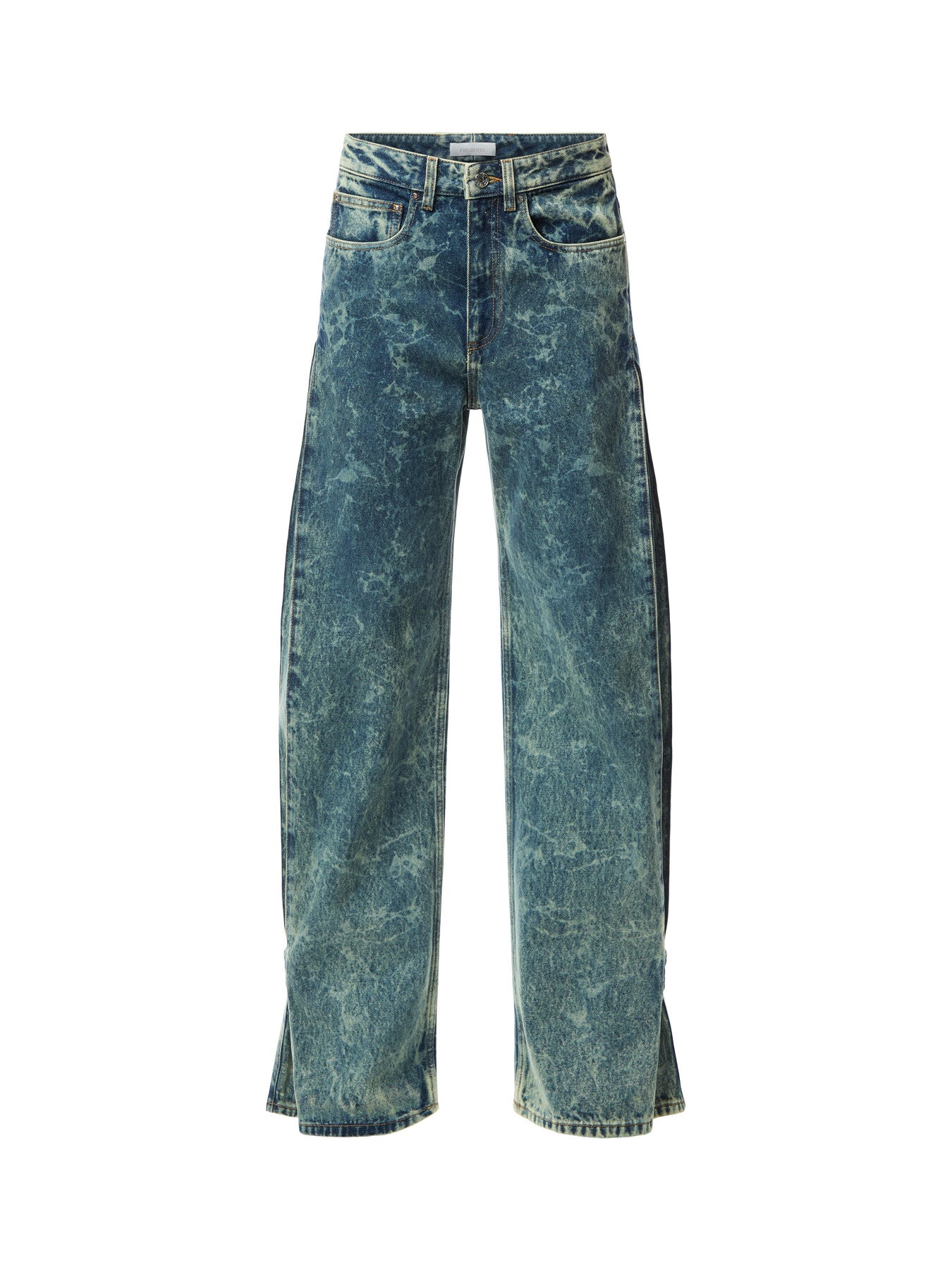 Wide-leg Jeans in Washed Denim