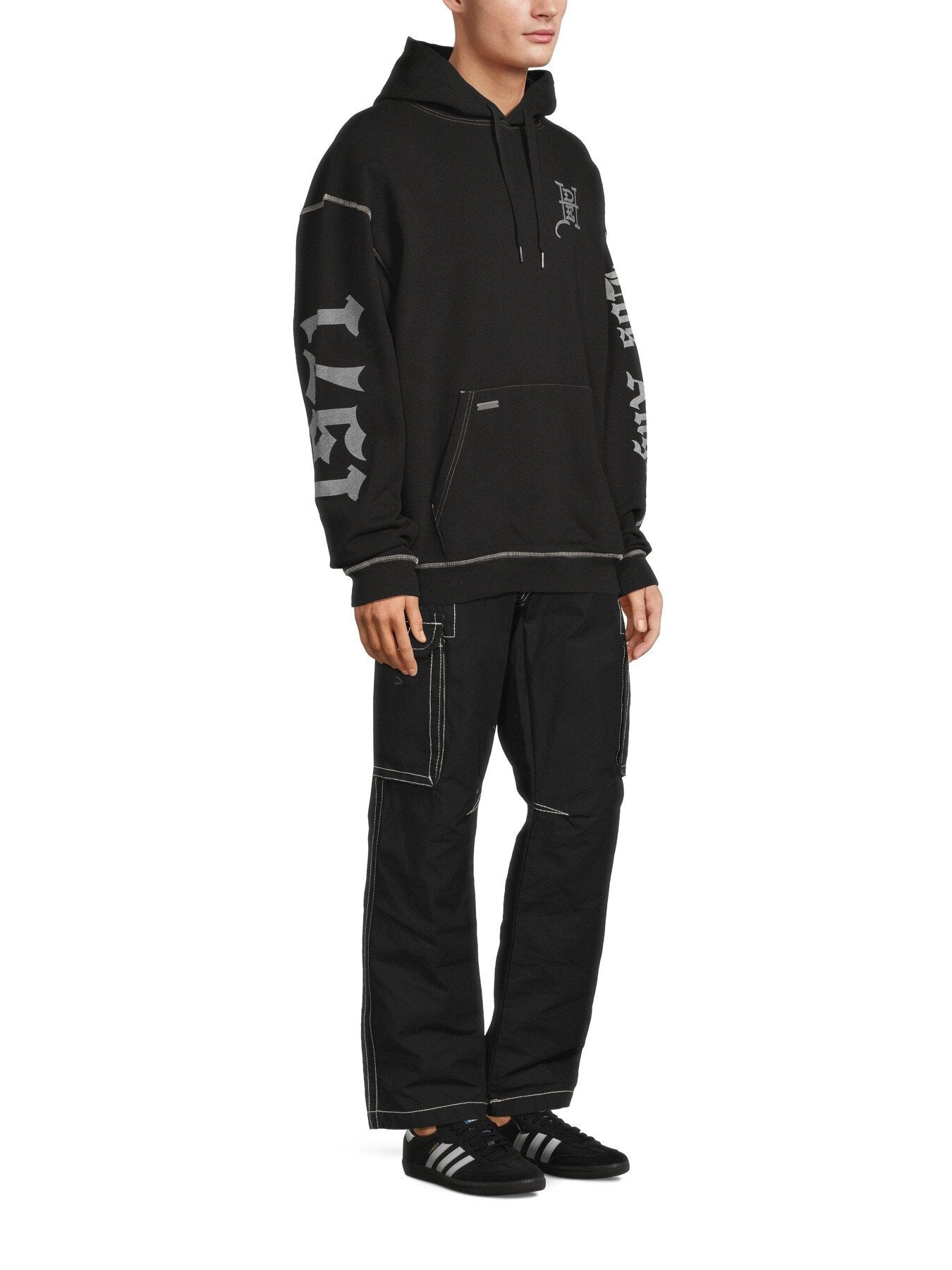 Gothic Skull Fight Pouch Hoodie