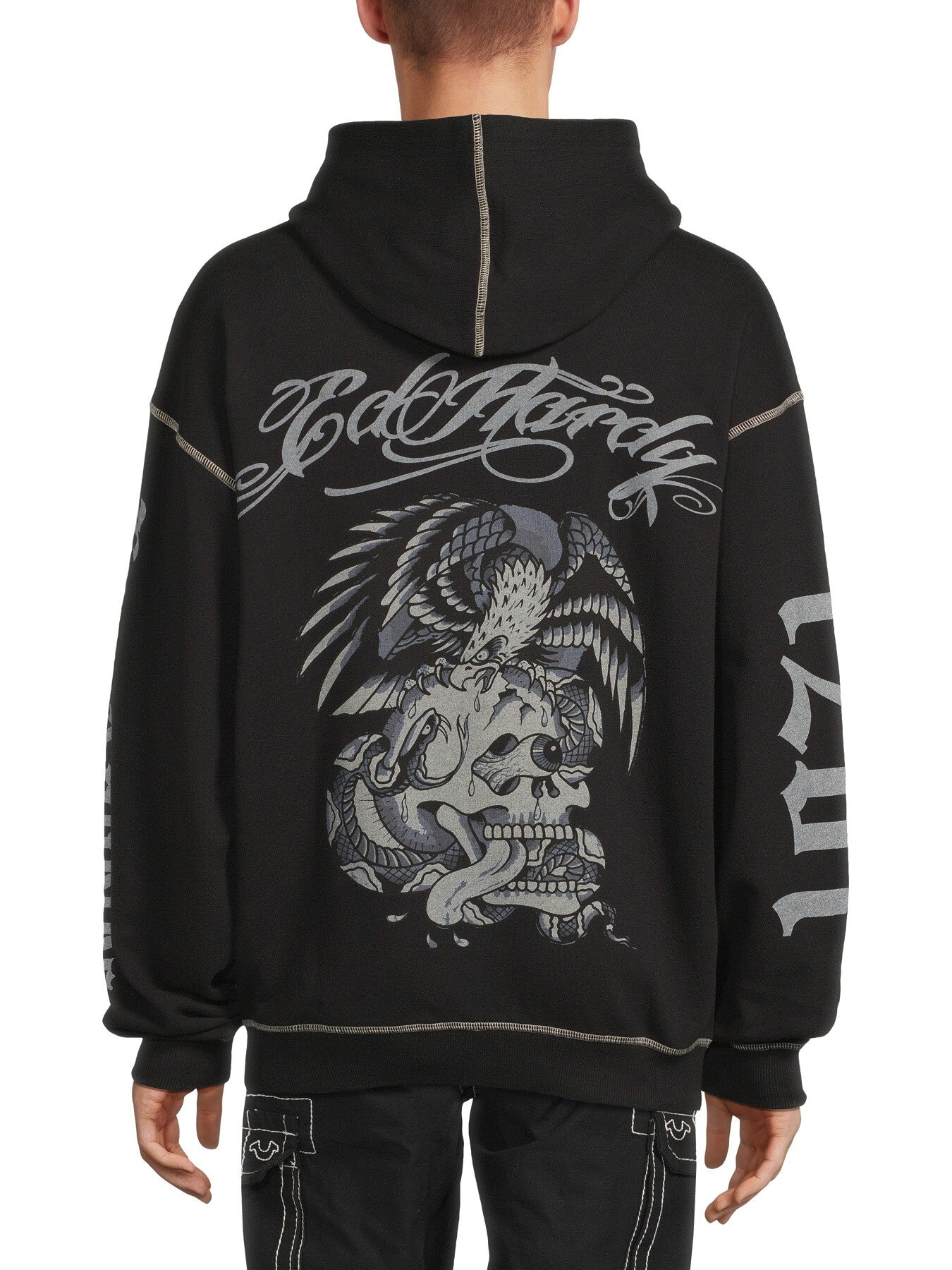 Gothic Skull Fight Pouch Hoodie