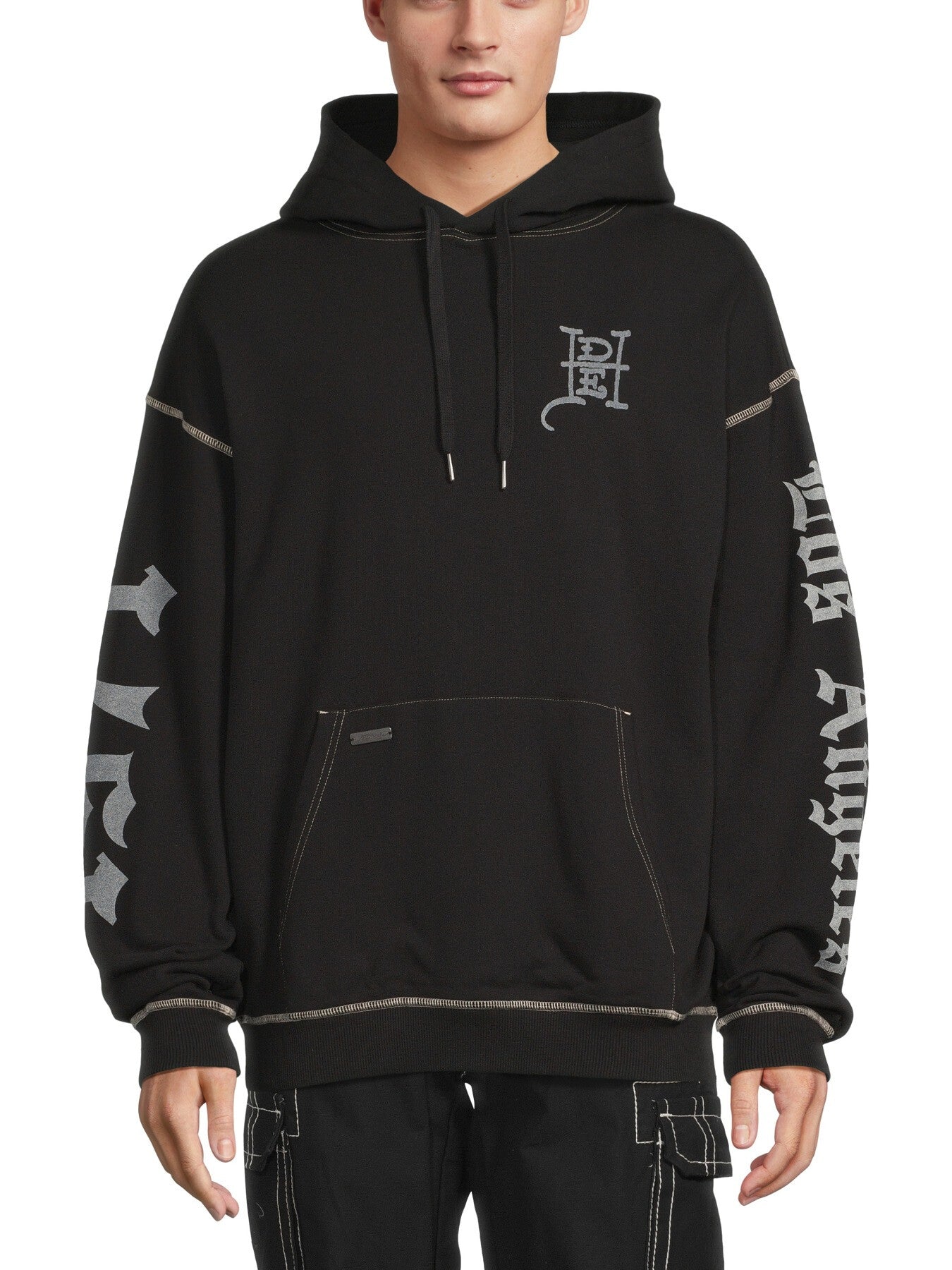 Gothic Skull Fight Pouch Hoodie