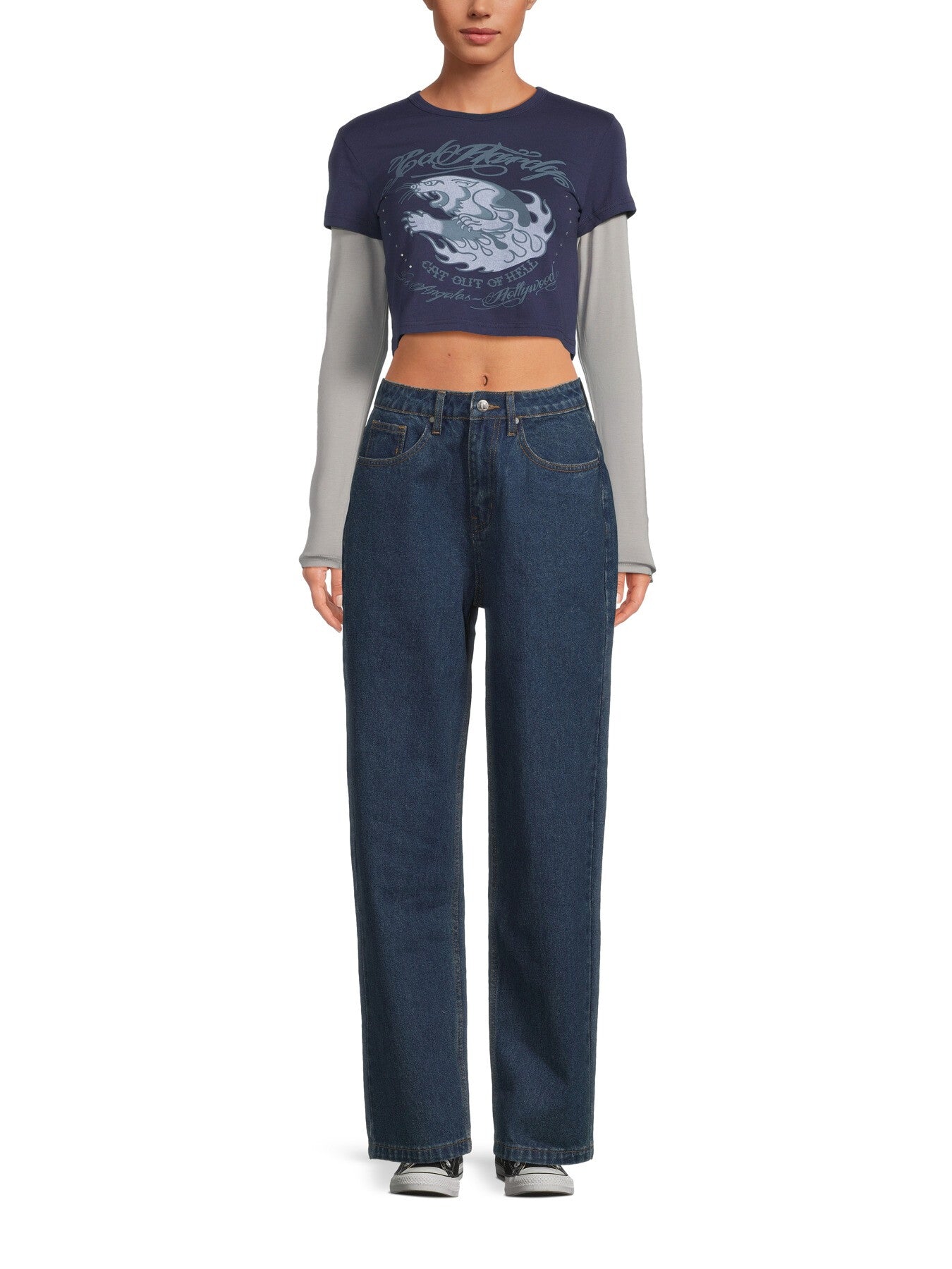Hellcat Double Sleeve Diamante Baby T-Shirt