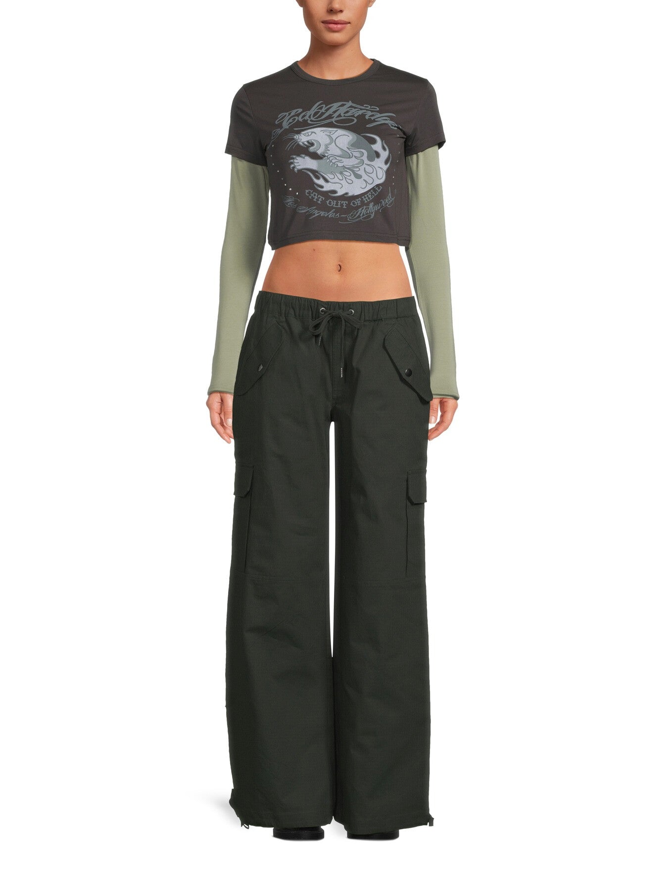 Hellcat Double Sleeve Diamante Baby T-Shirt