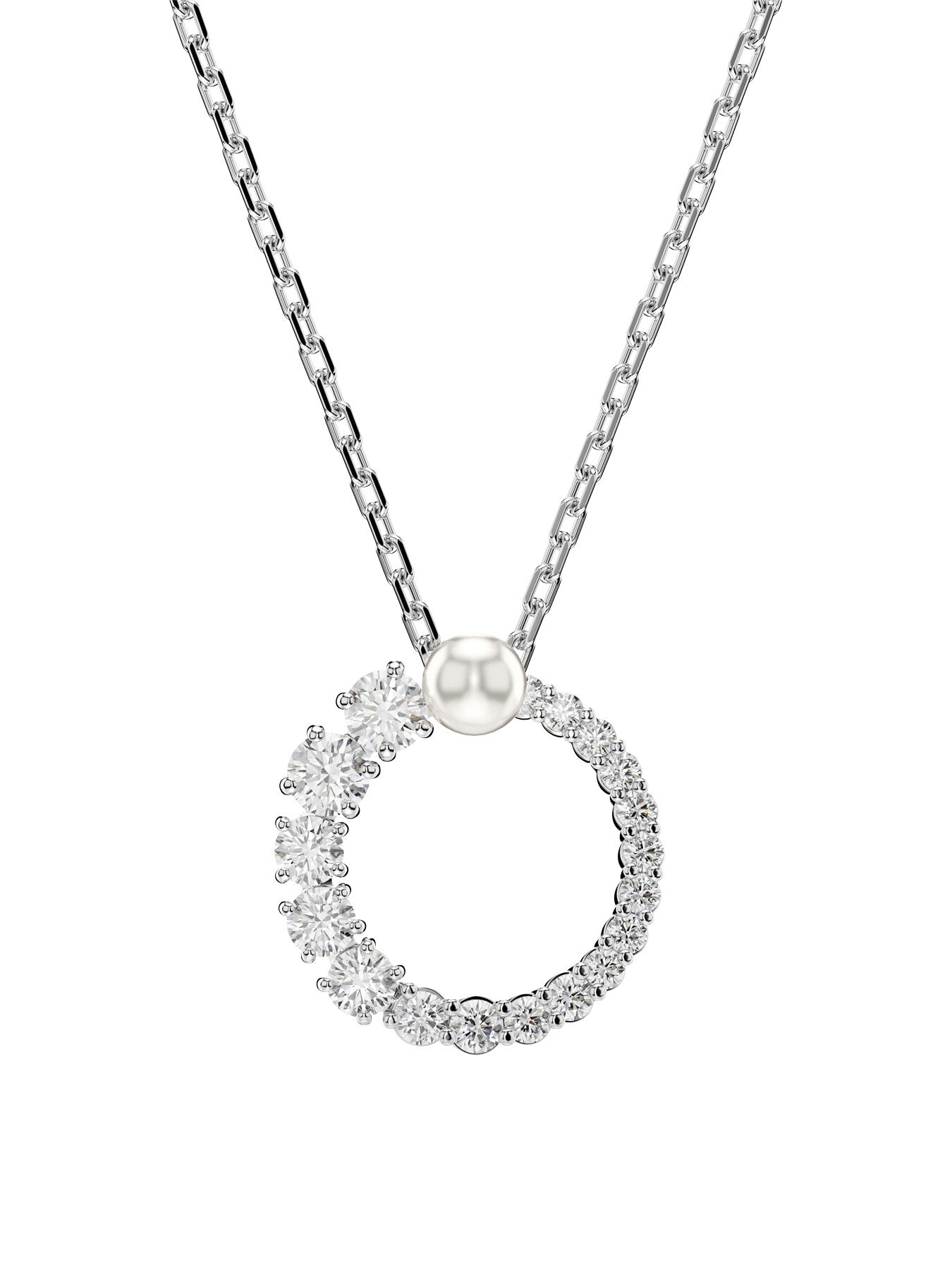 Matrix Crystal Pearl Pendant Necklace