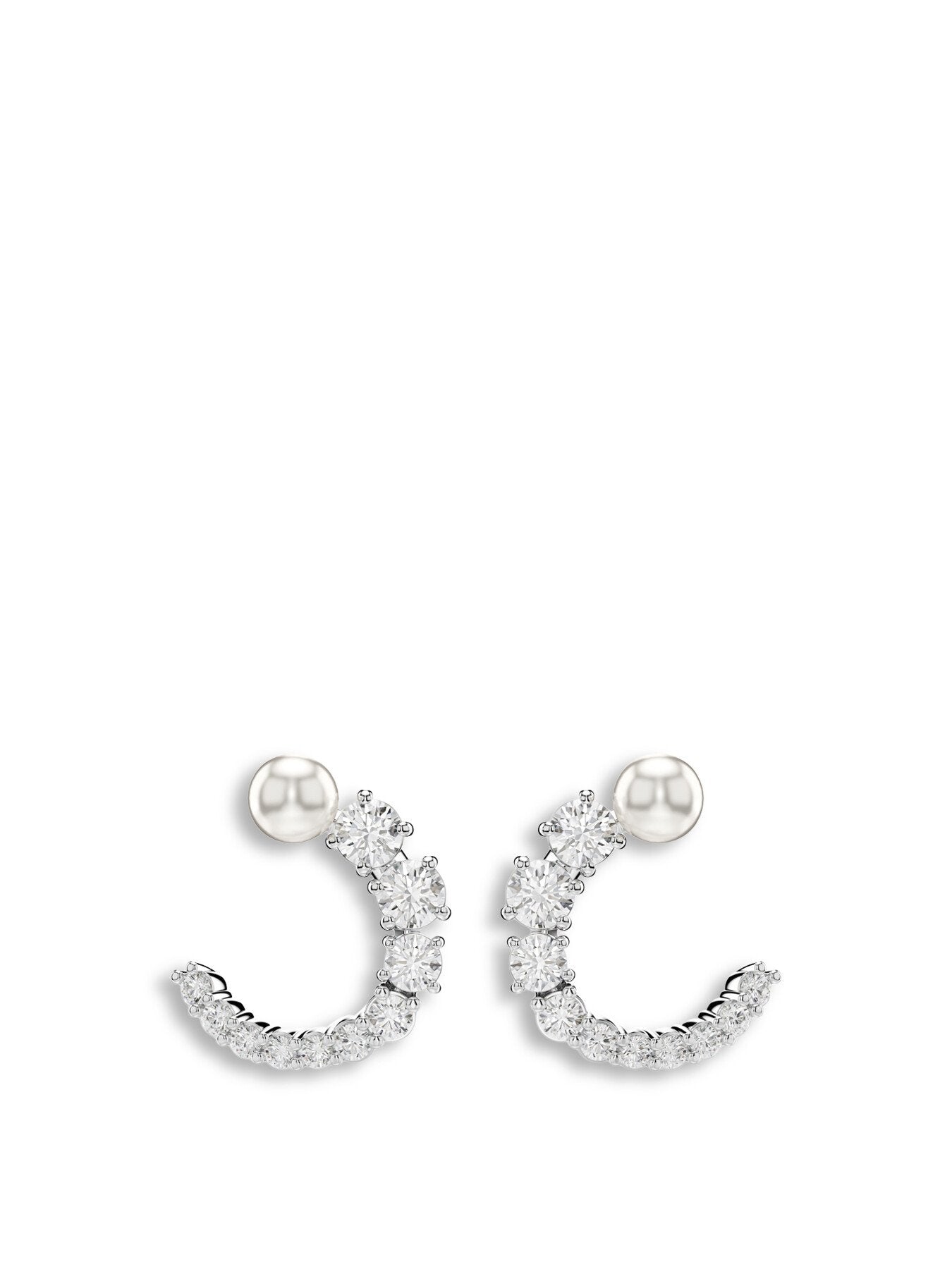 Matrix Crystal Pearl Hoop Earrings