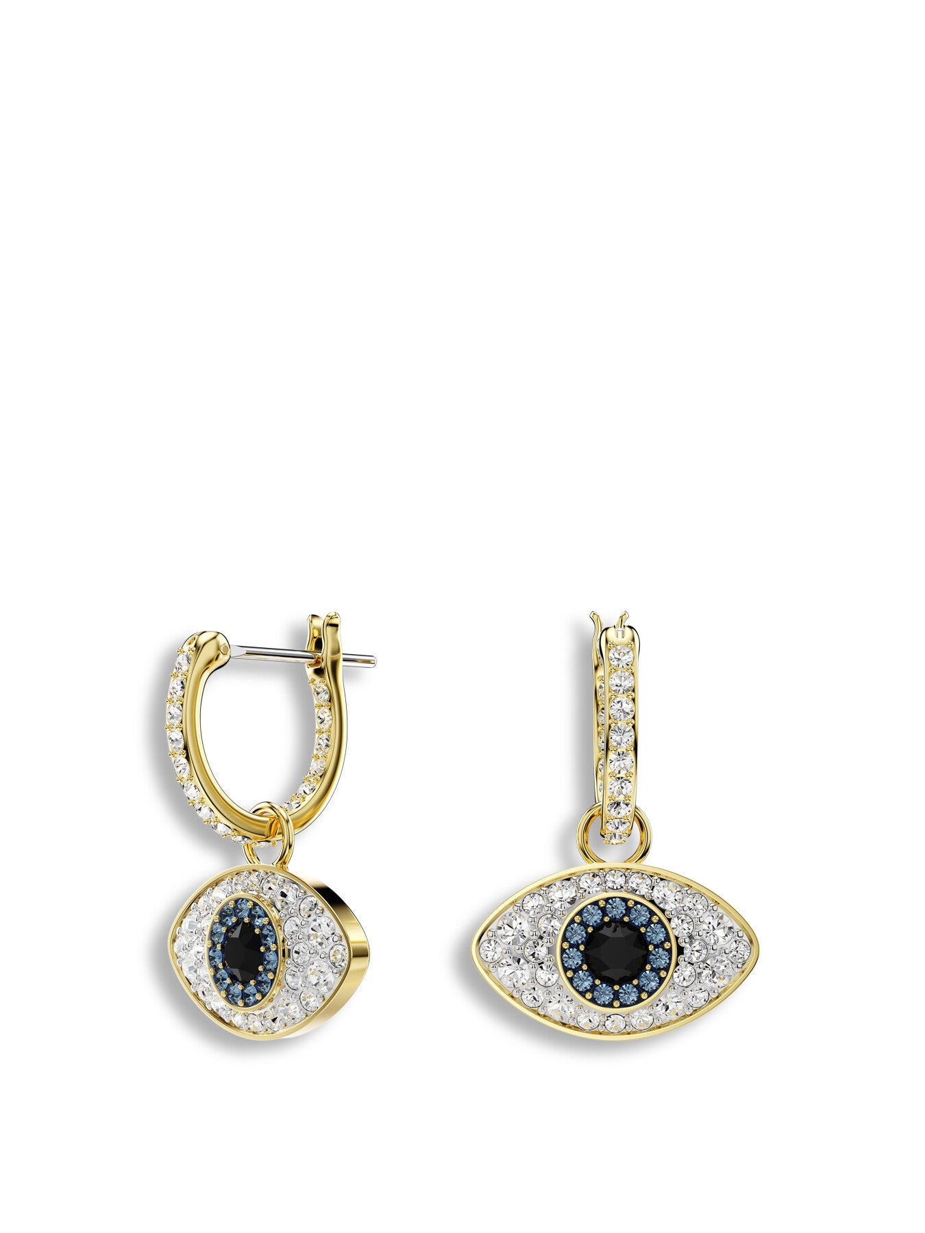 Symbolic Evil Eye Drop Huggie Earrings