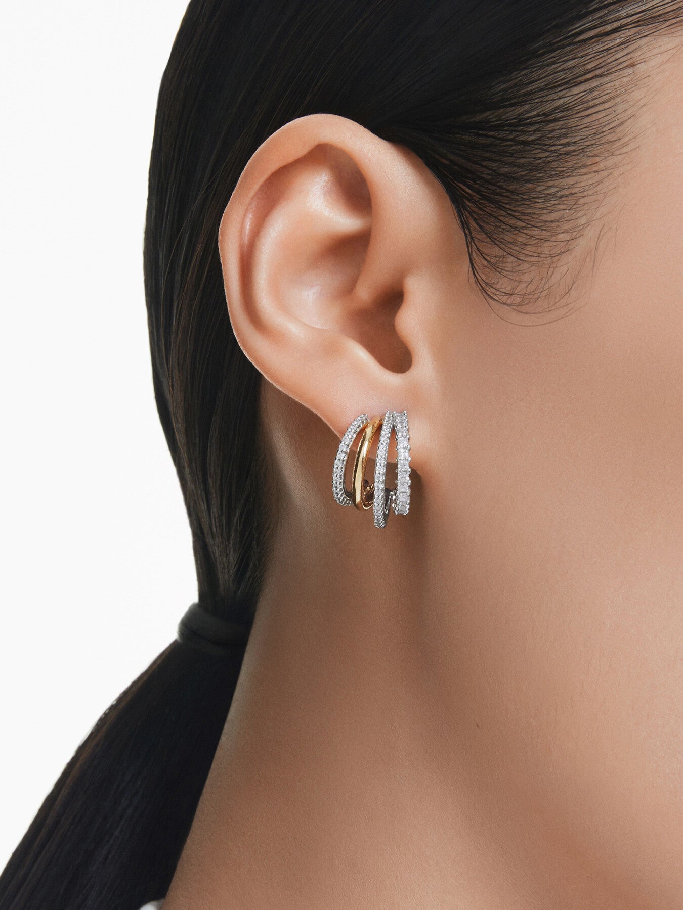 Hyperbola Mixed Cut Hoop Earrings
