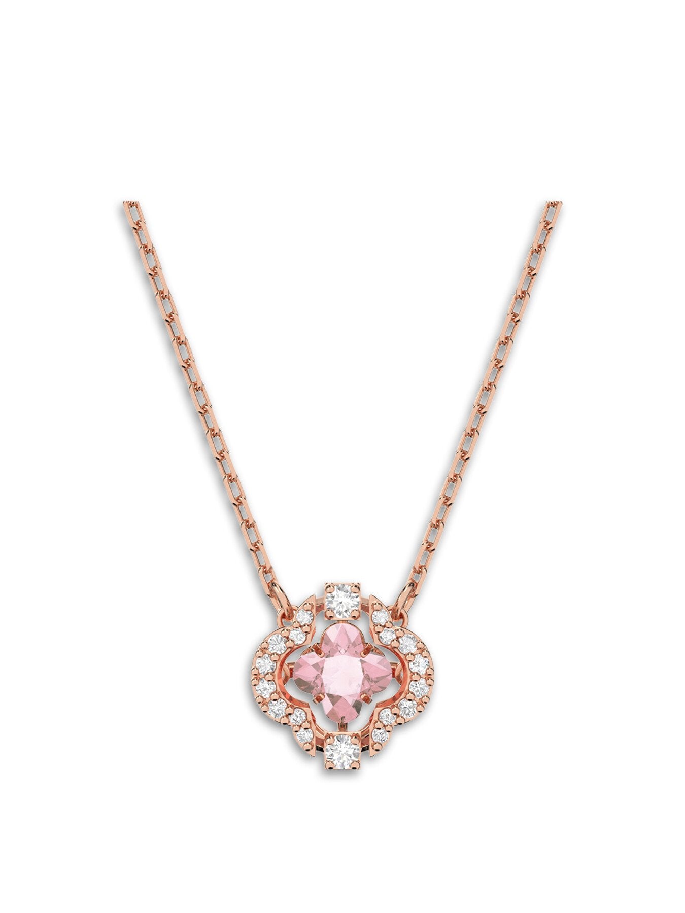 Sparkling Dance Clover Drop Necklace