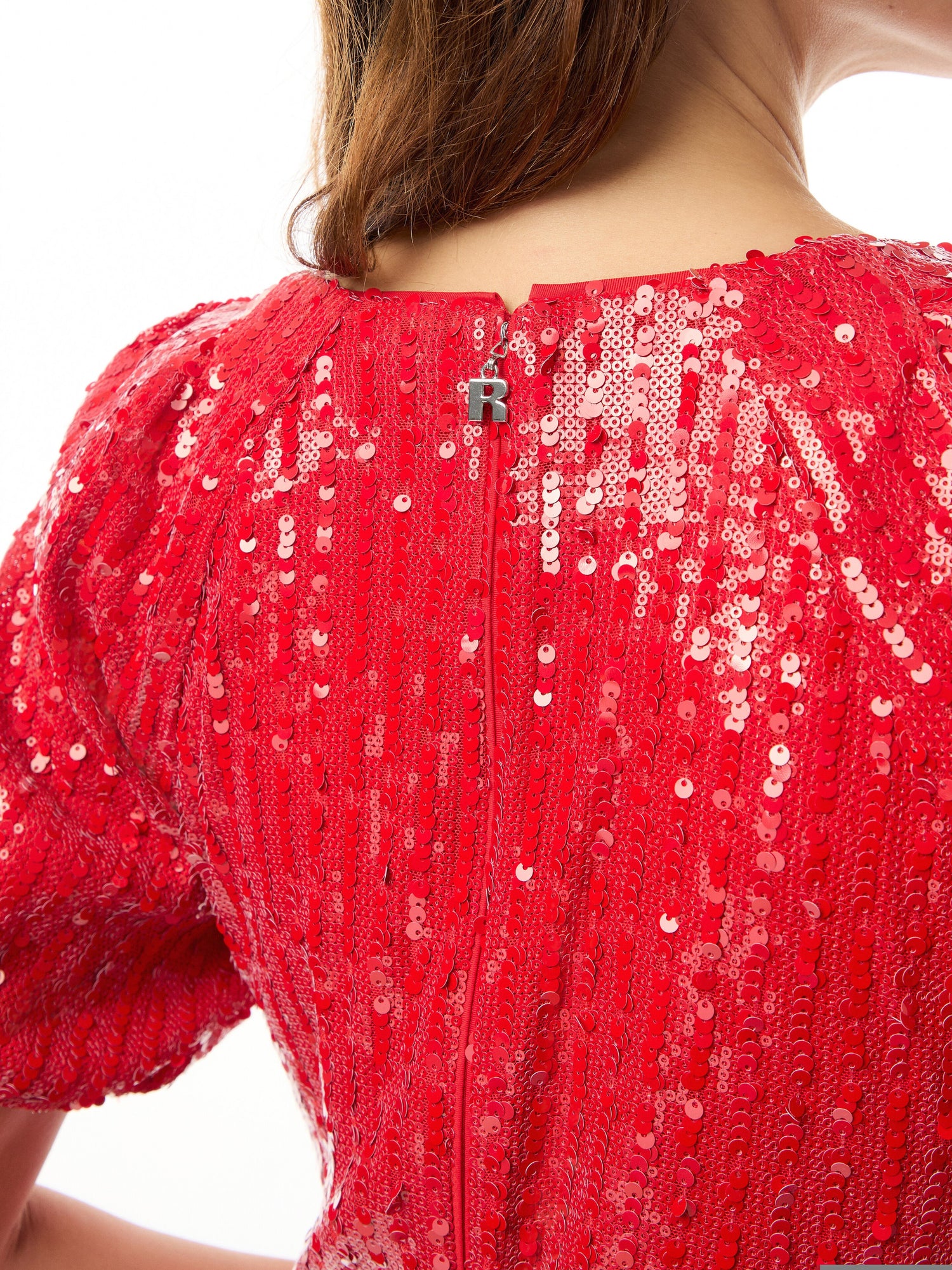 Sequin Midi V-Neck Dress
