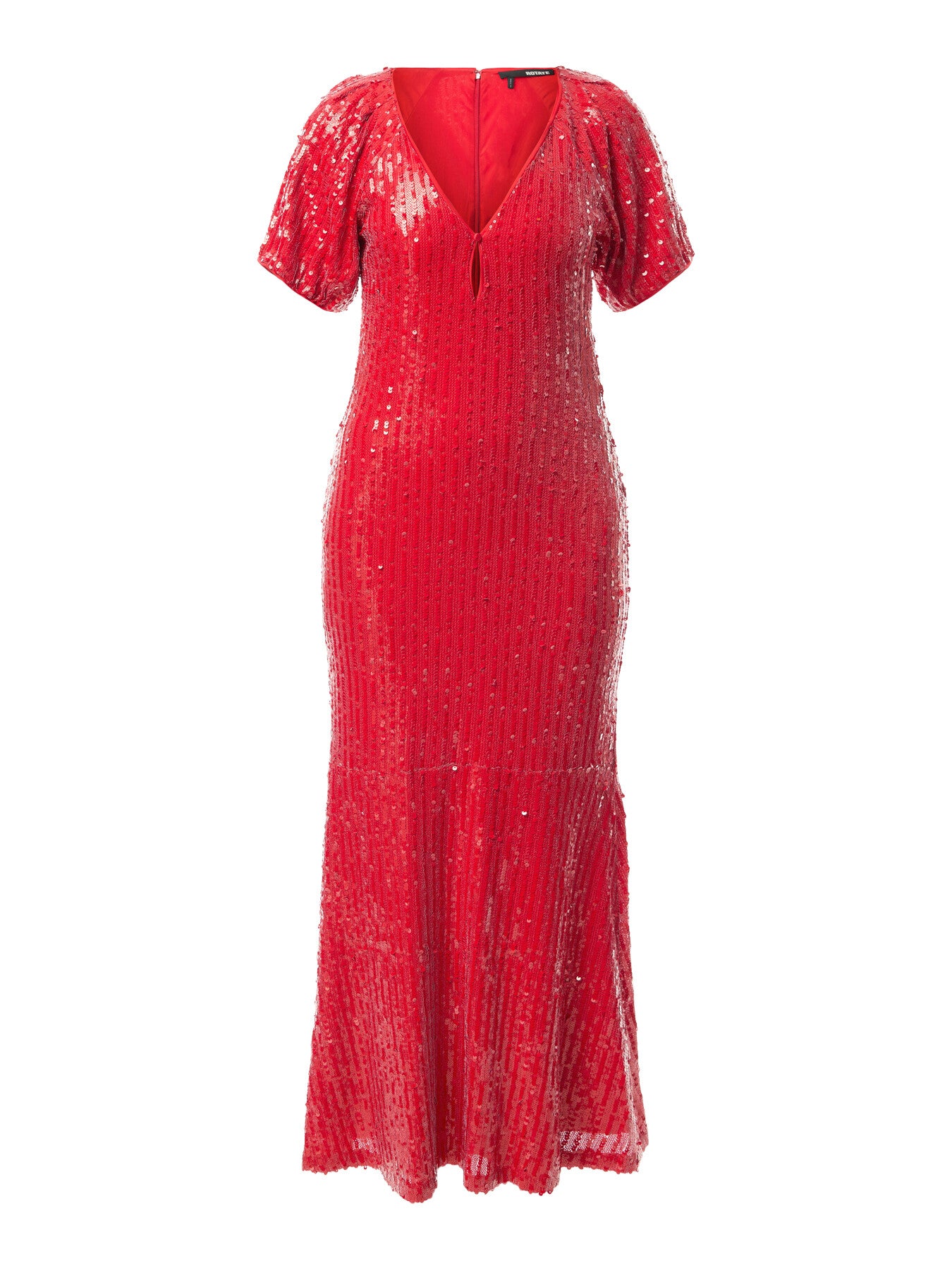 Sequin Midi V-Neck Dress