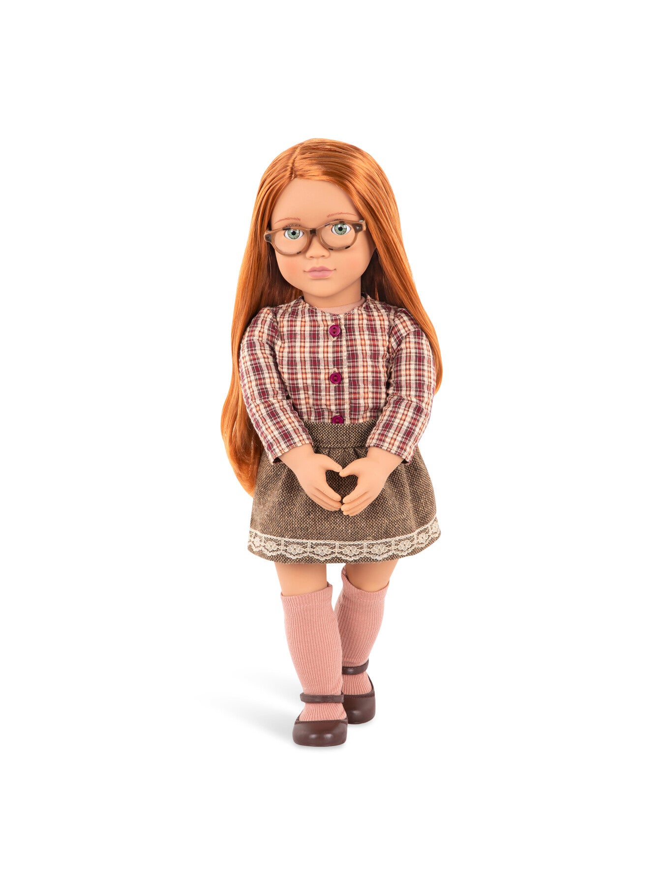 Doll with Plaid Shirt and Skirt April