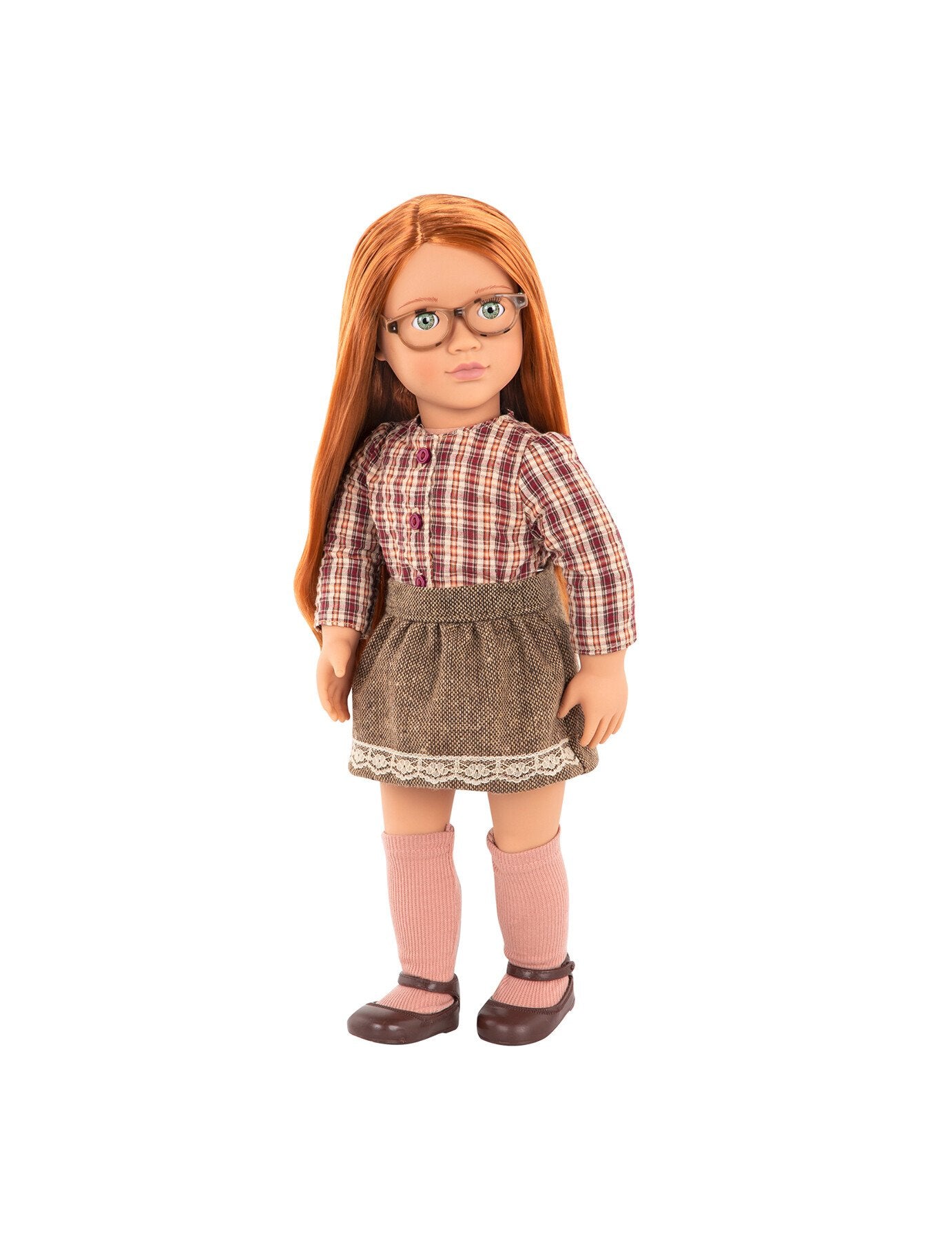 Doll with Plaid Shirt and Skirt April