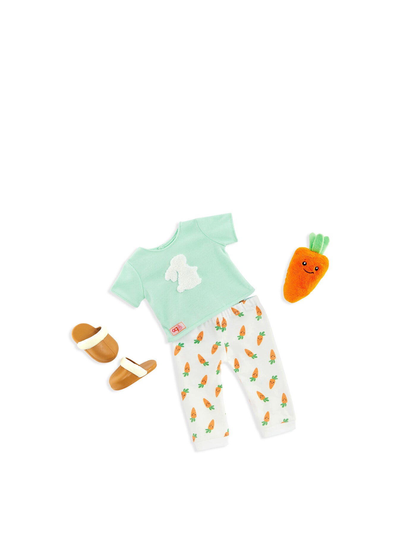 Bunny Printed Pajama wCarrot Plush Outfit