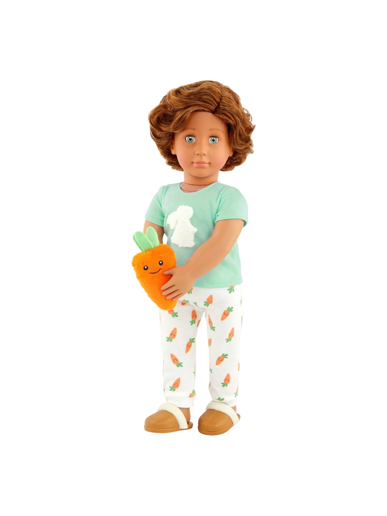 Bunny Printed Pajama wCarrot Plush Outfit