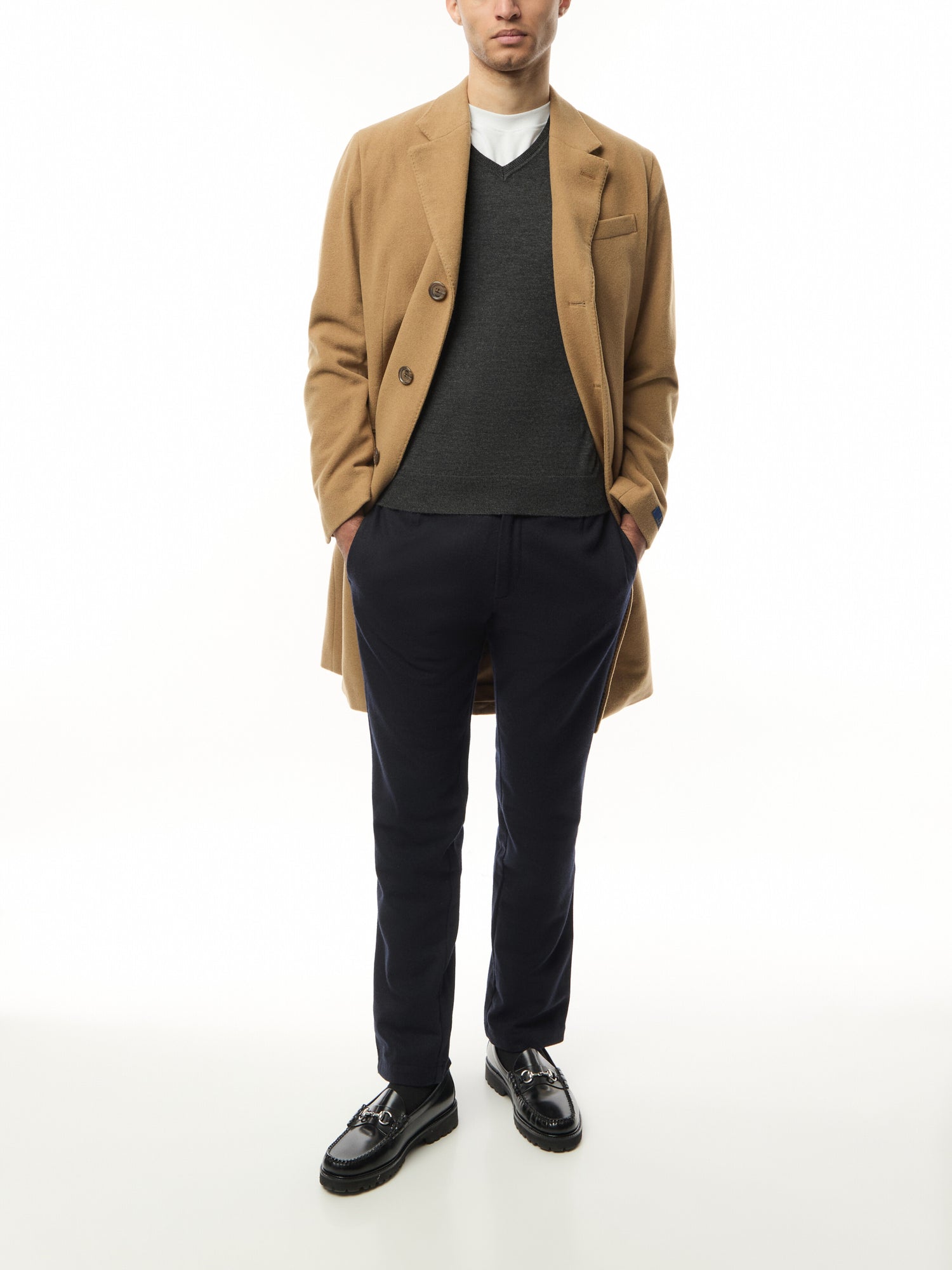 Slim Fit Washable Wool V Neck Sweater