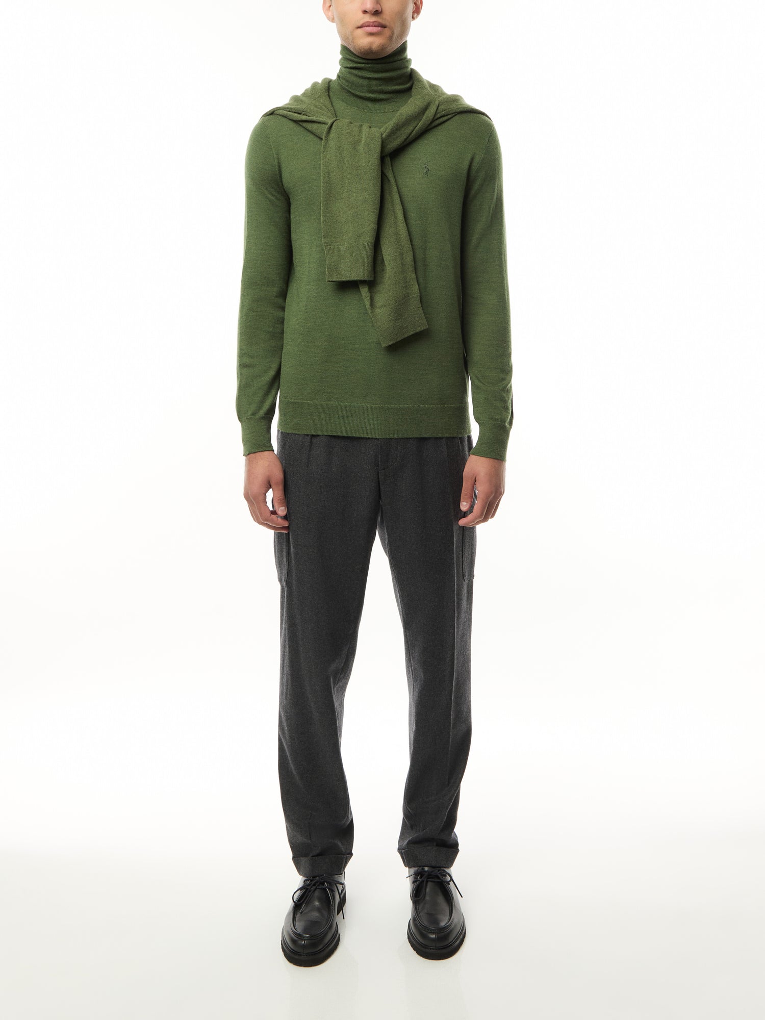 Washable Wool Turtleneck Sweater