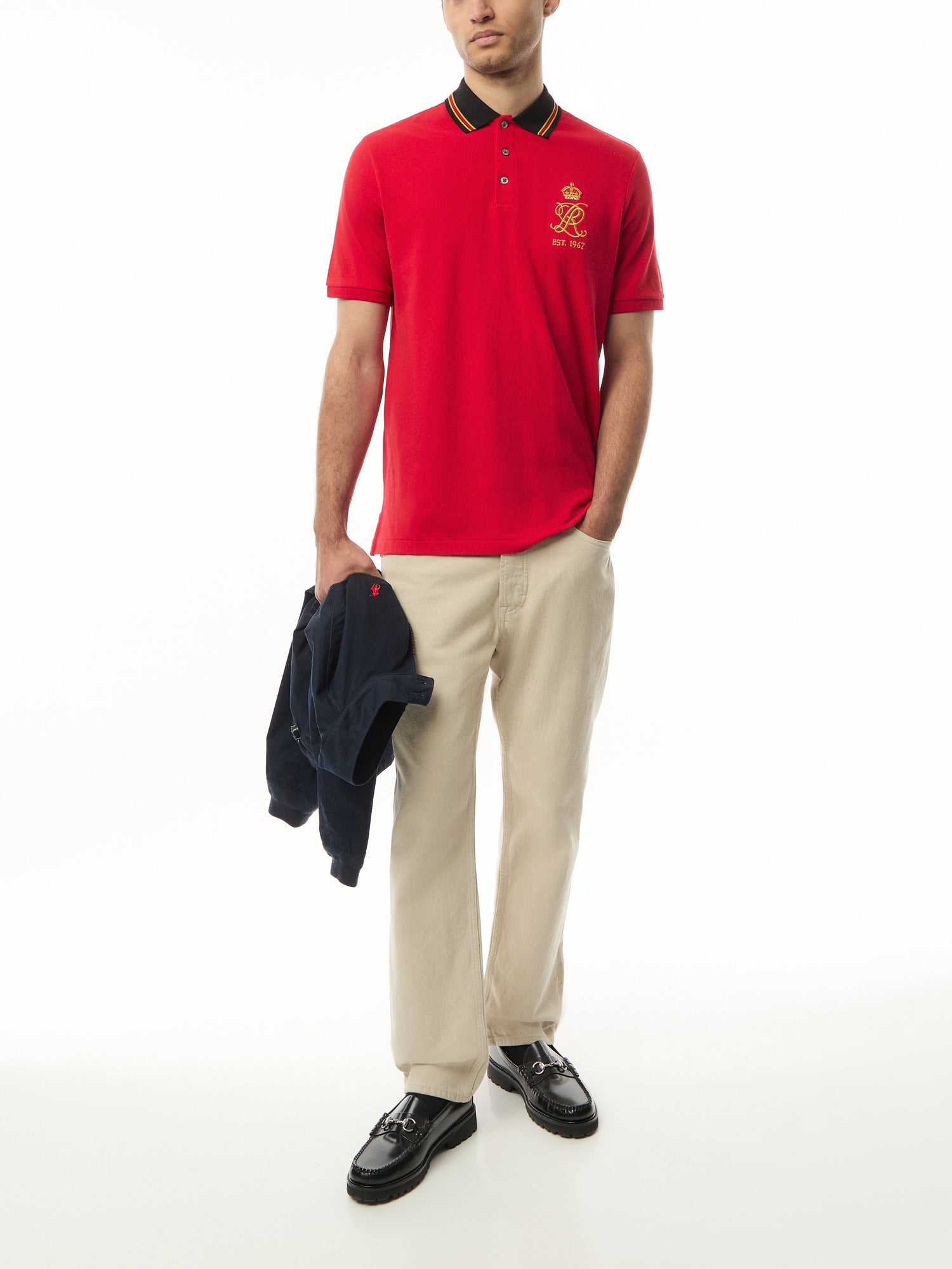 Classic Fit Crest Mesh Polo Shirt