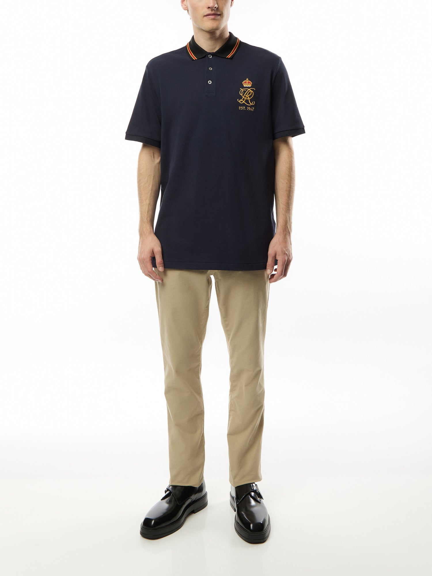 Classic Fit Crest Mesh Polo Shirt