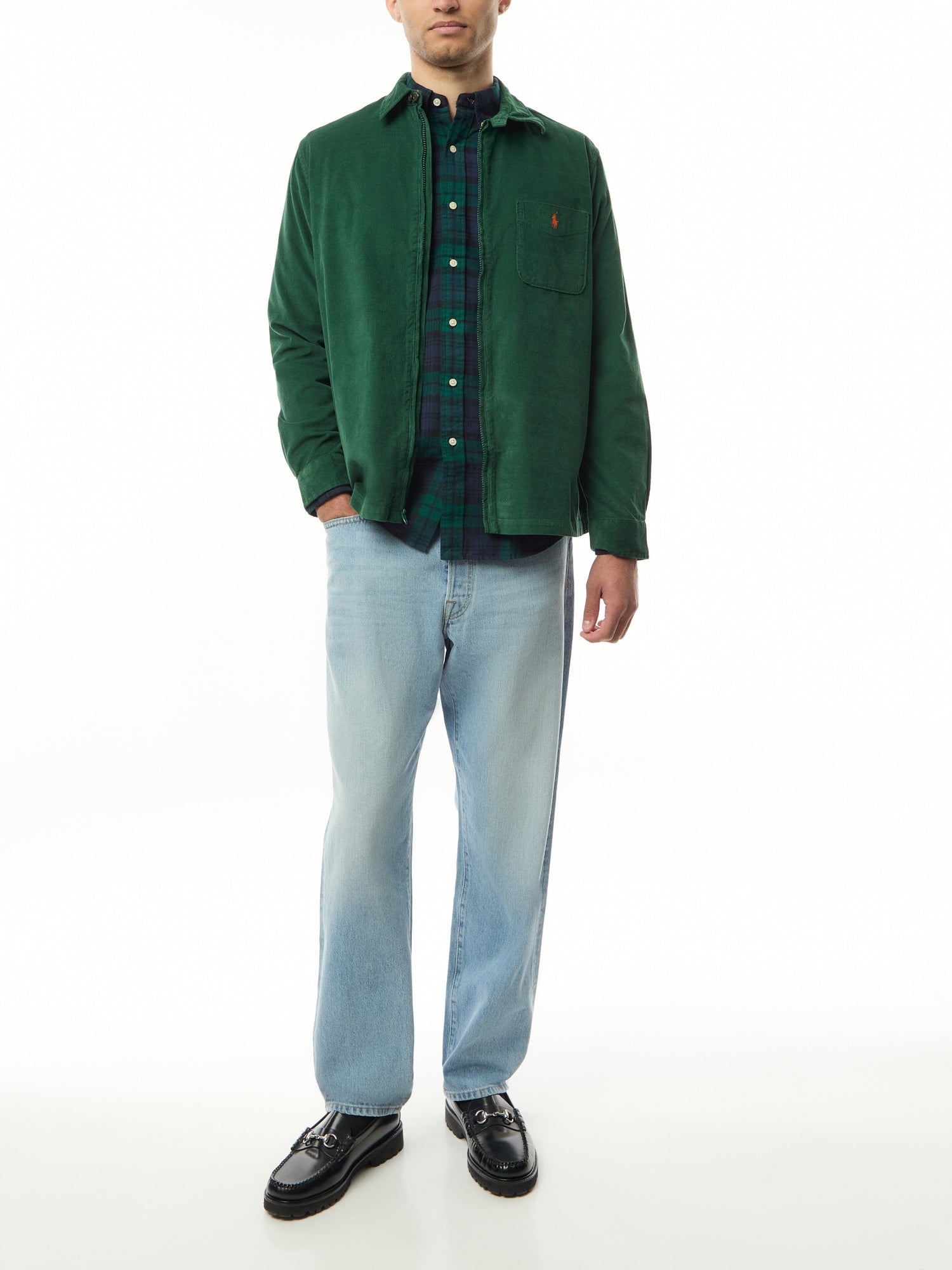 Custom Fit Plaid Brushed Oxford Shirt