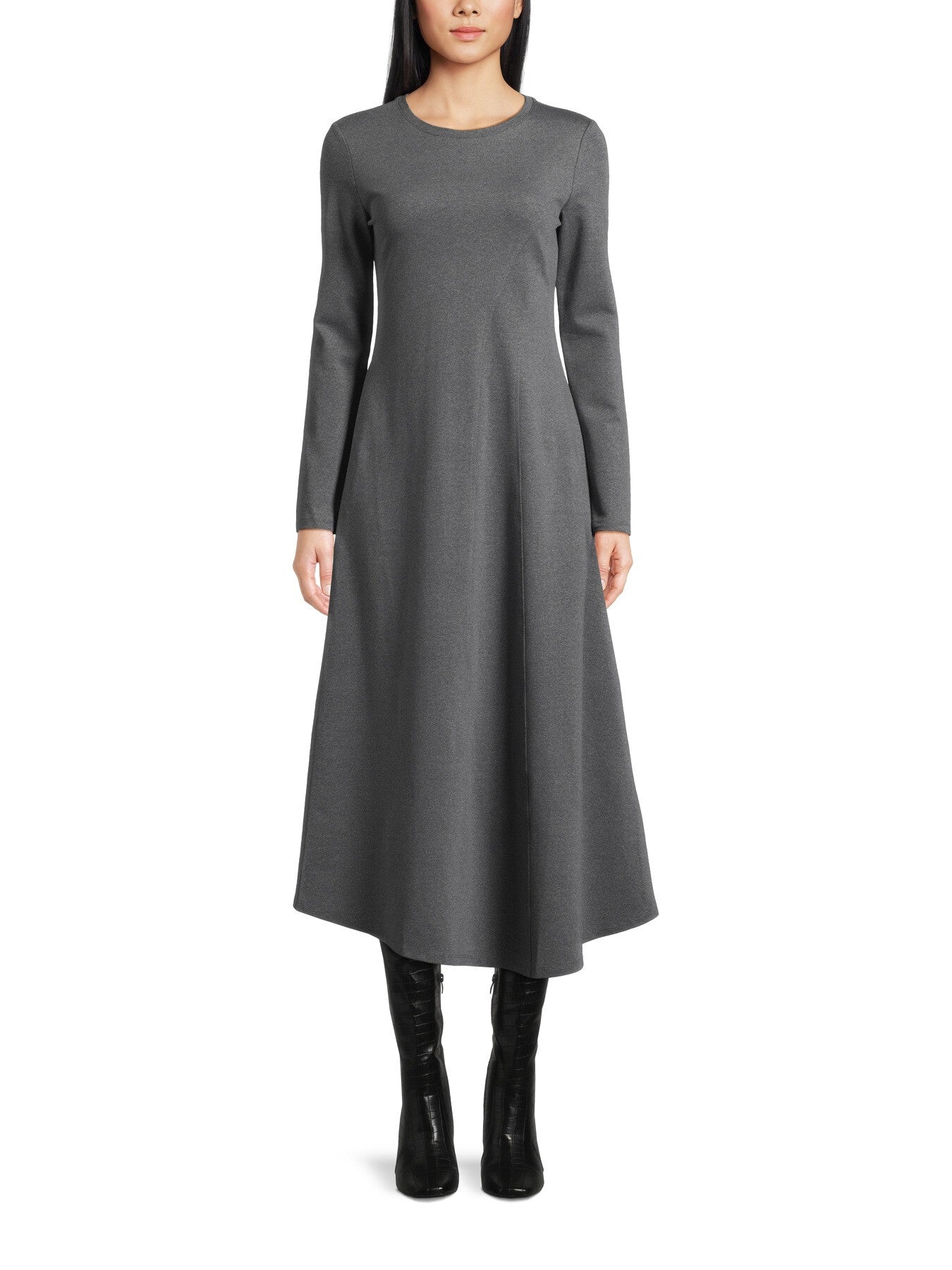 Girante Long Sleeve Midi A Line Dress