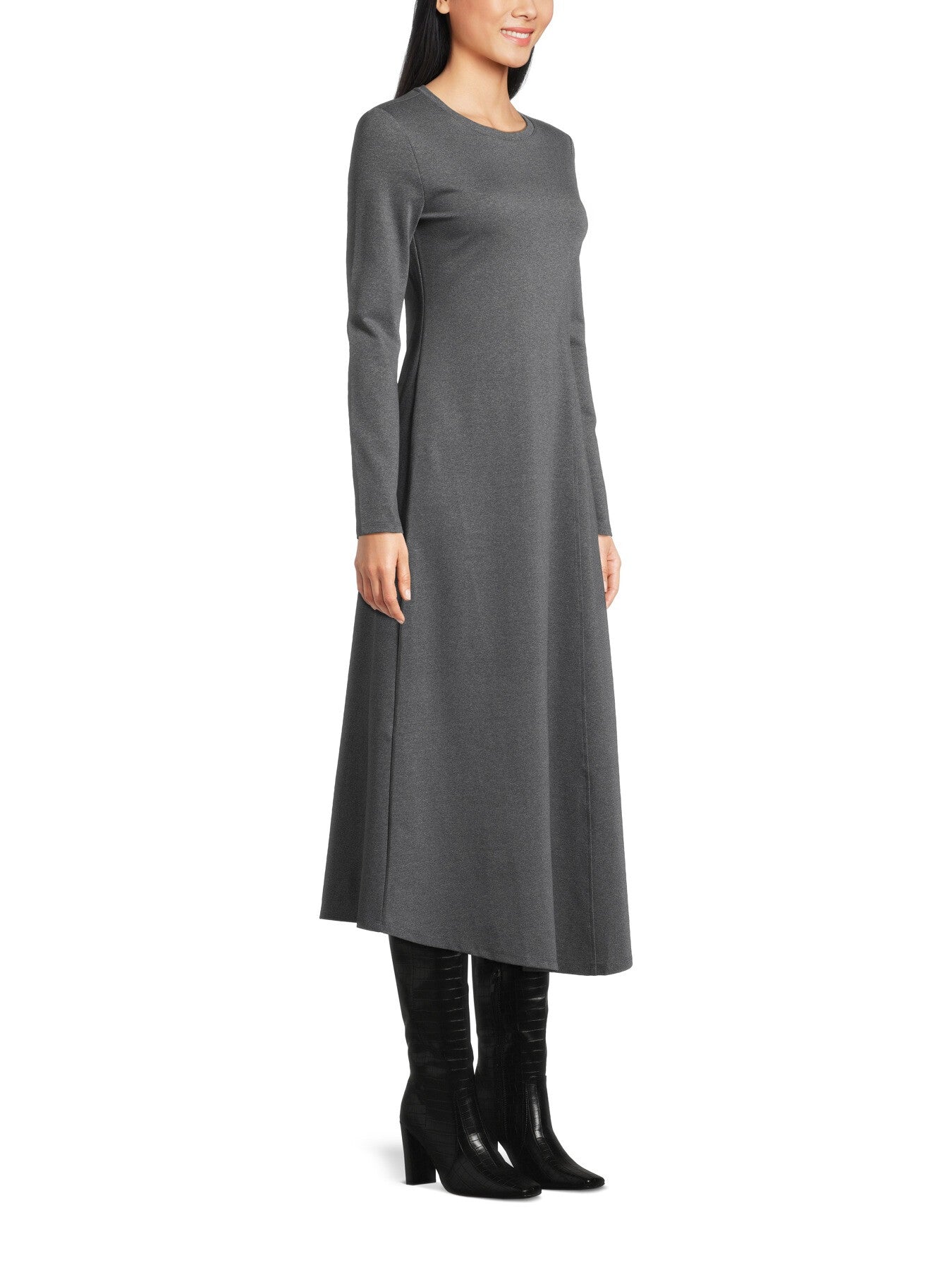 Girante Long Sleeve Midi A Line Dress